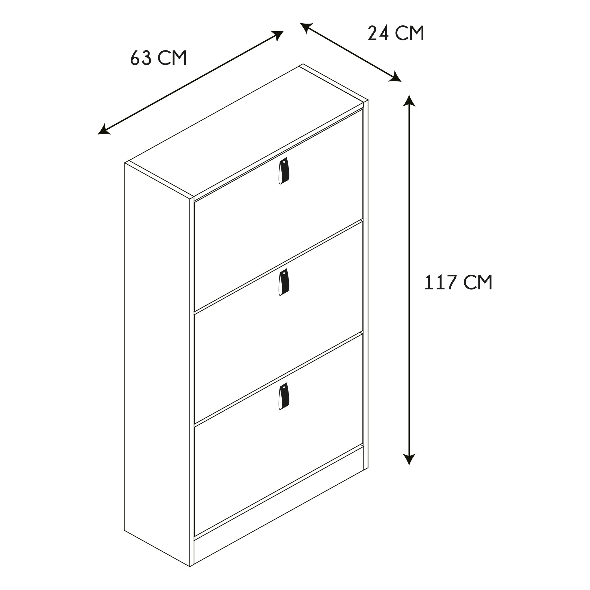 MEUBLE A CHAUSSURES 3 PORTES ABBOTT