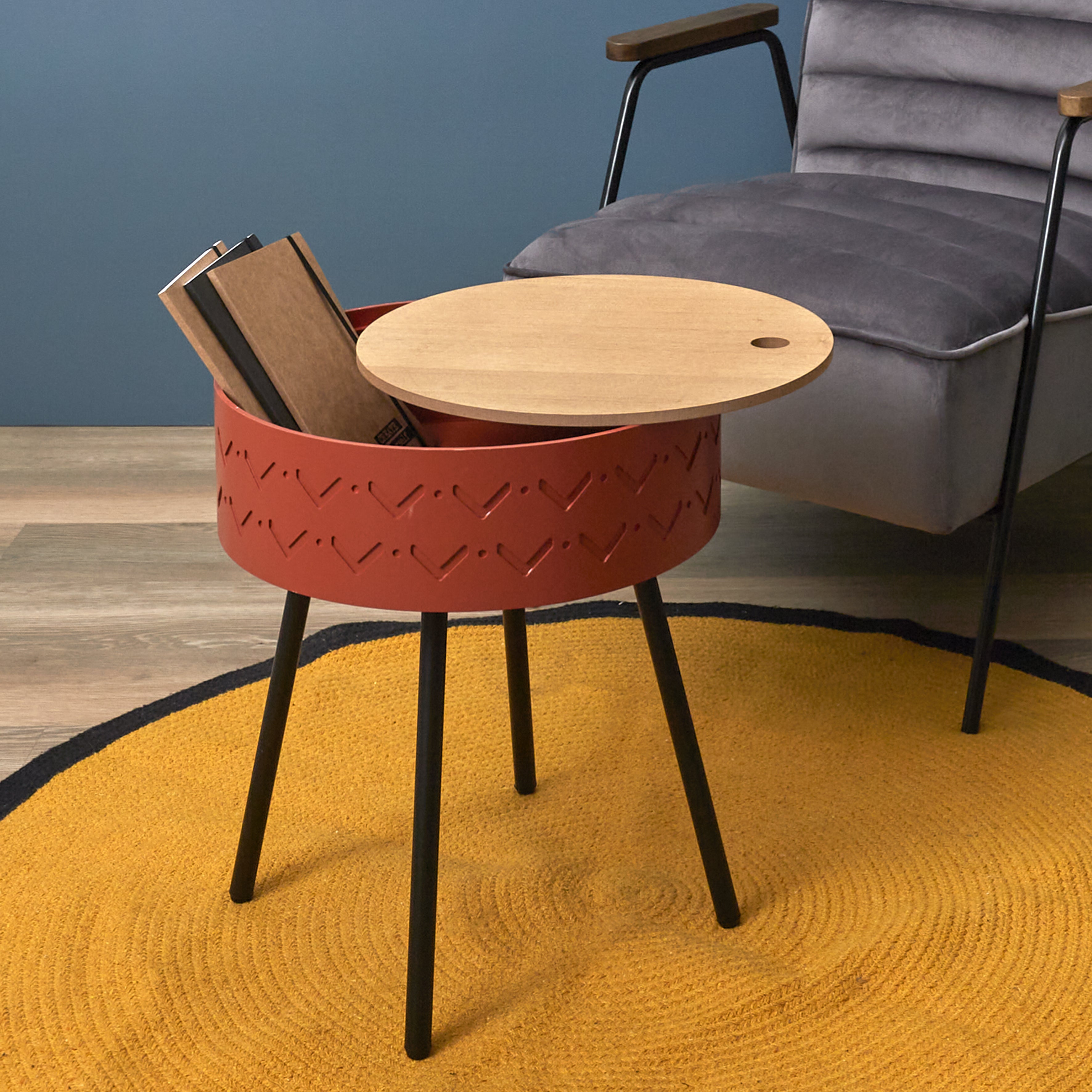 TABLE COFFRE EUGENIE ROUGE BRIQUE