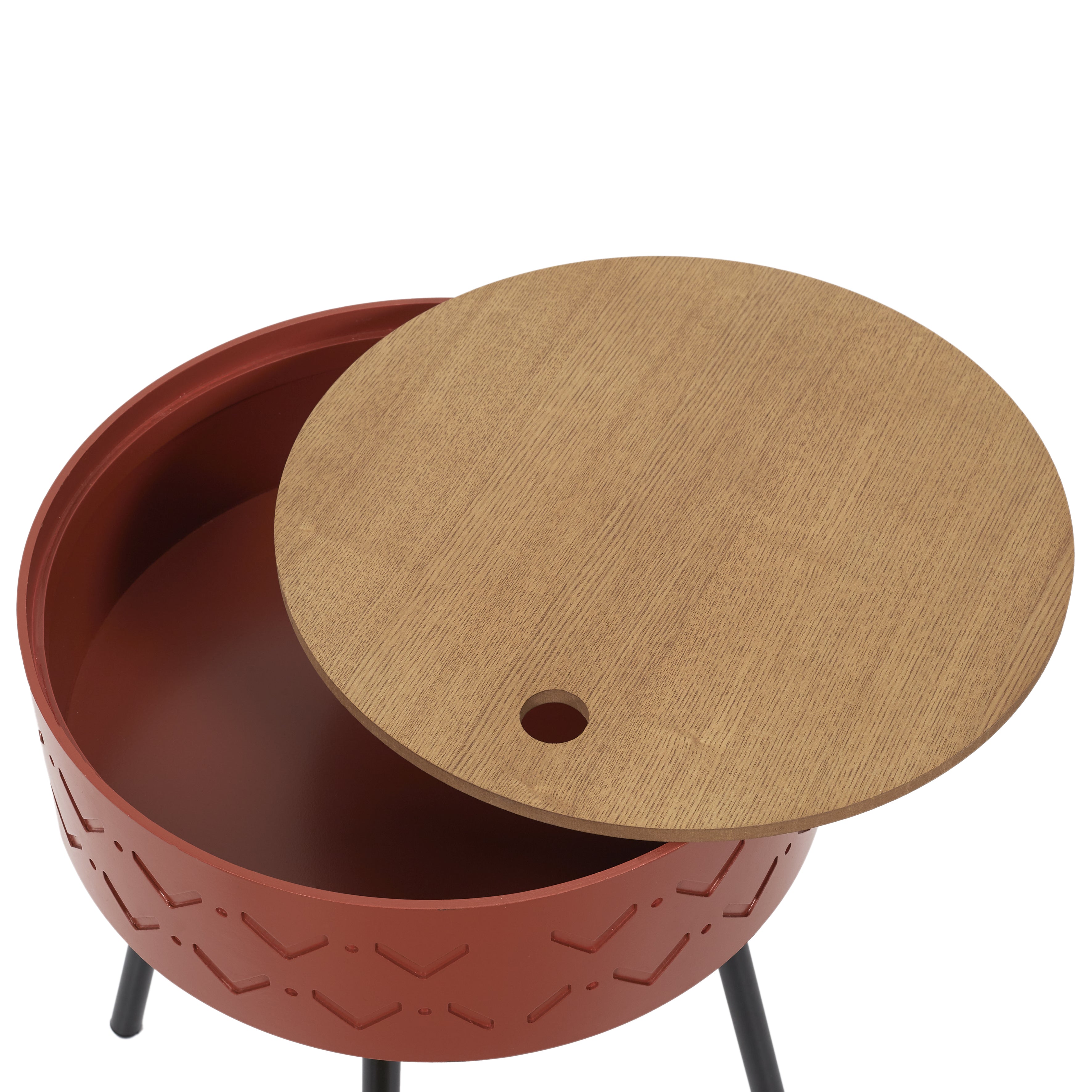 TABLE COFFRE EUGENIE ROUGE BRIQUE