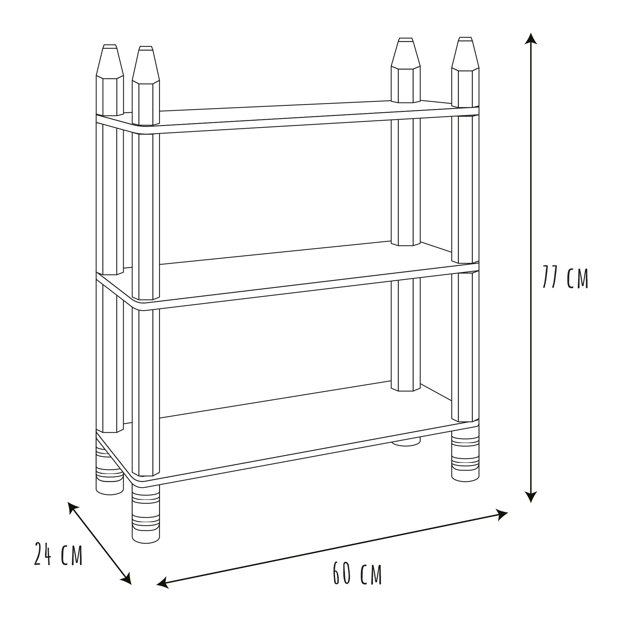 ETAGERE CRAYONS 3 ETAGES