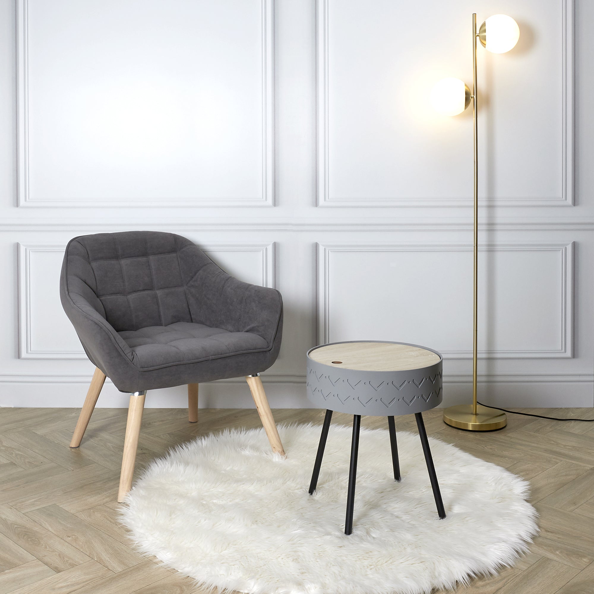 TABLE COFFRE EUGENIE GRIS