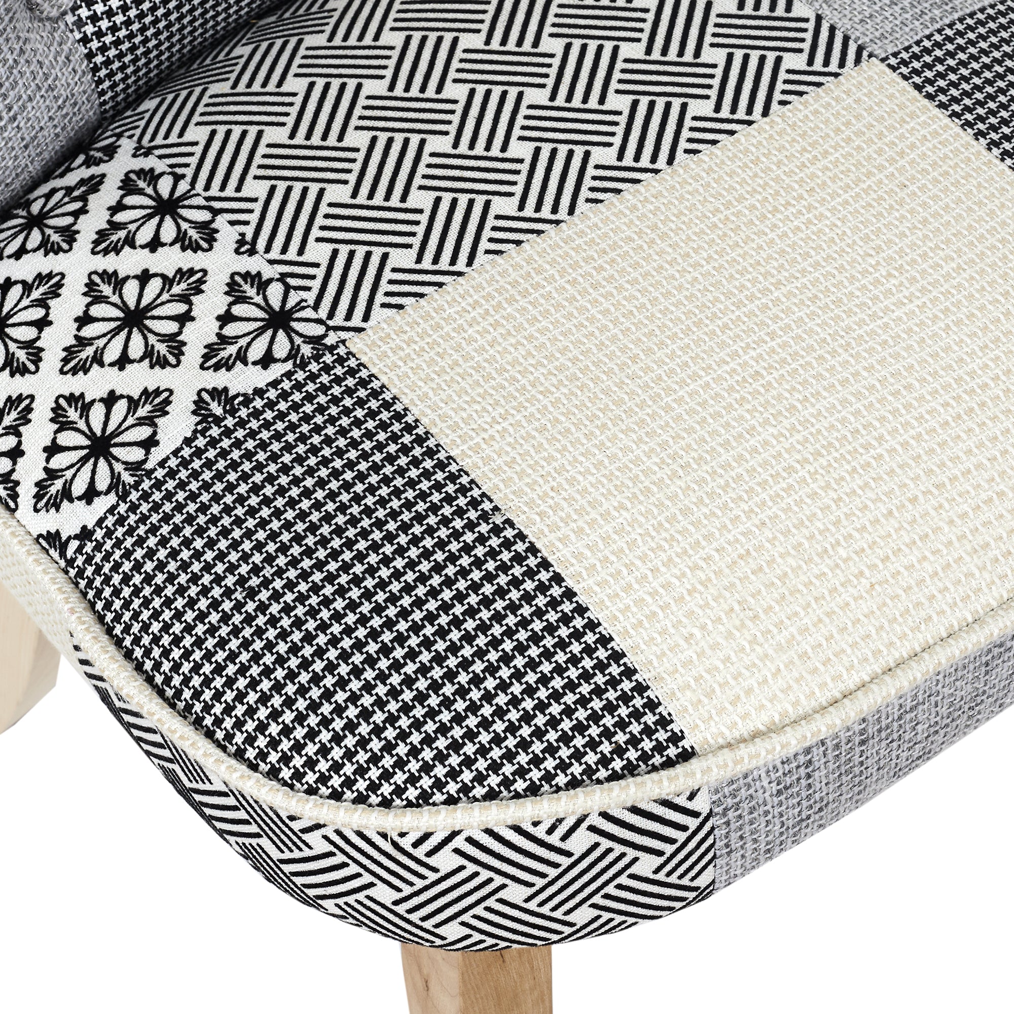 FAUTEUIL ELEONOR PATCHWORK GRIS