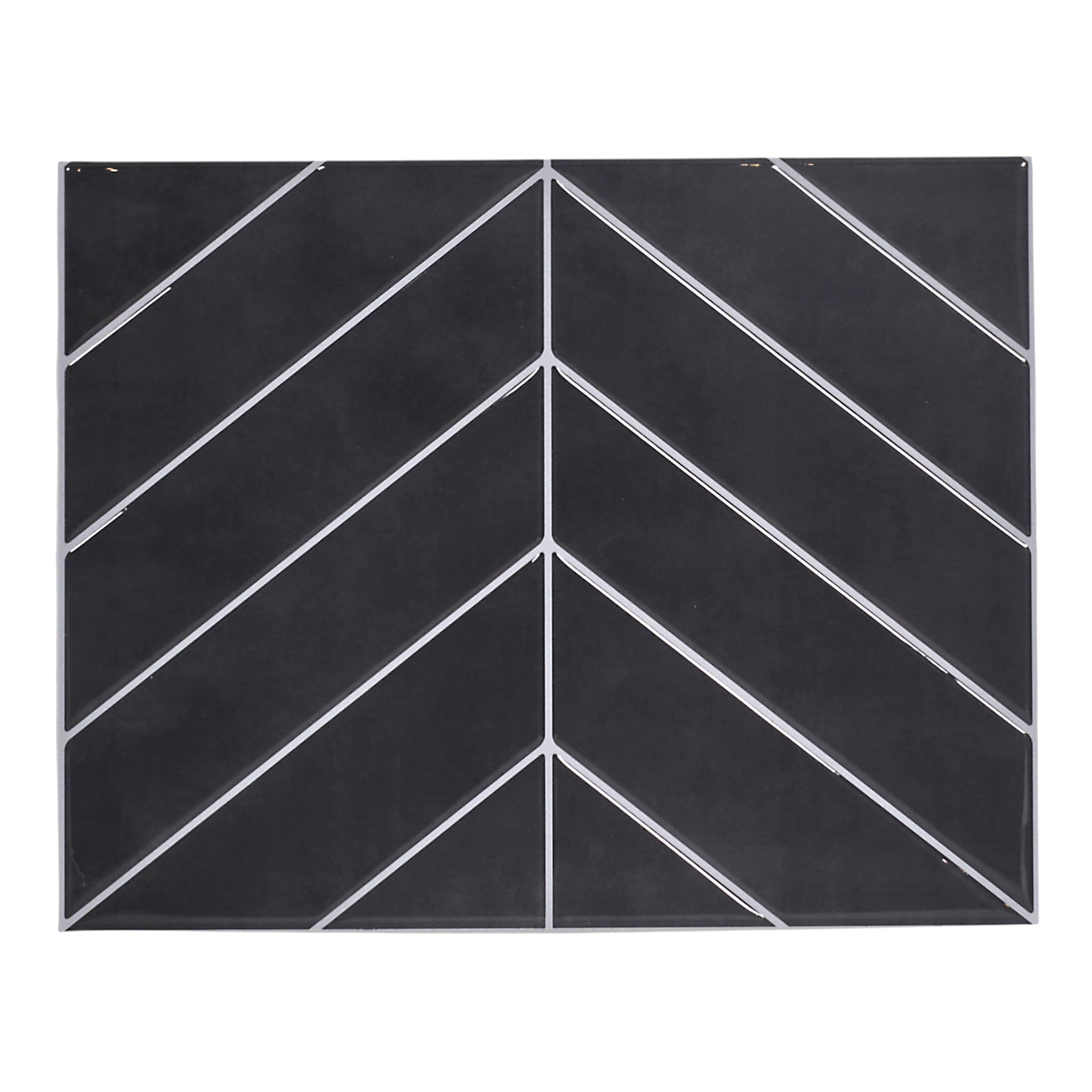 CREDENCE ADHESIVE SOUPLE CHEVRON NOIR X4