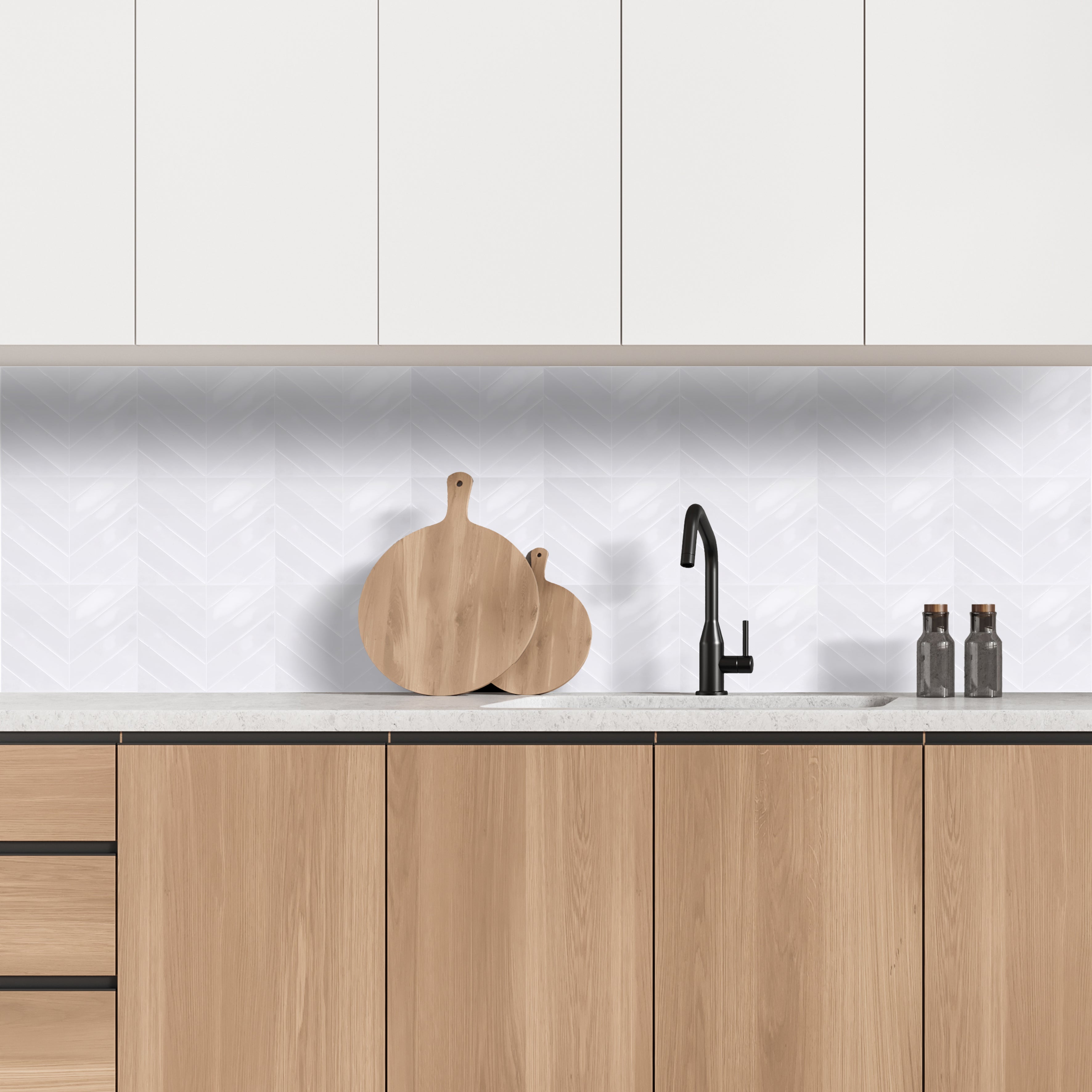 CREDENCE ADHESIVE SOUPLE CHEVRON BLANC X4