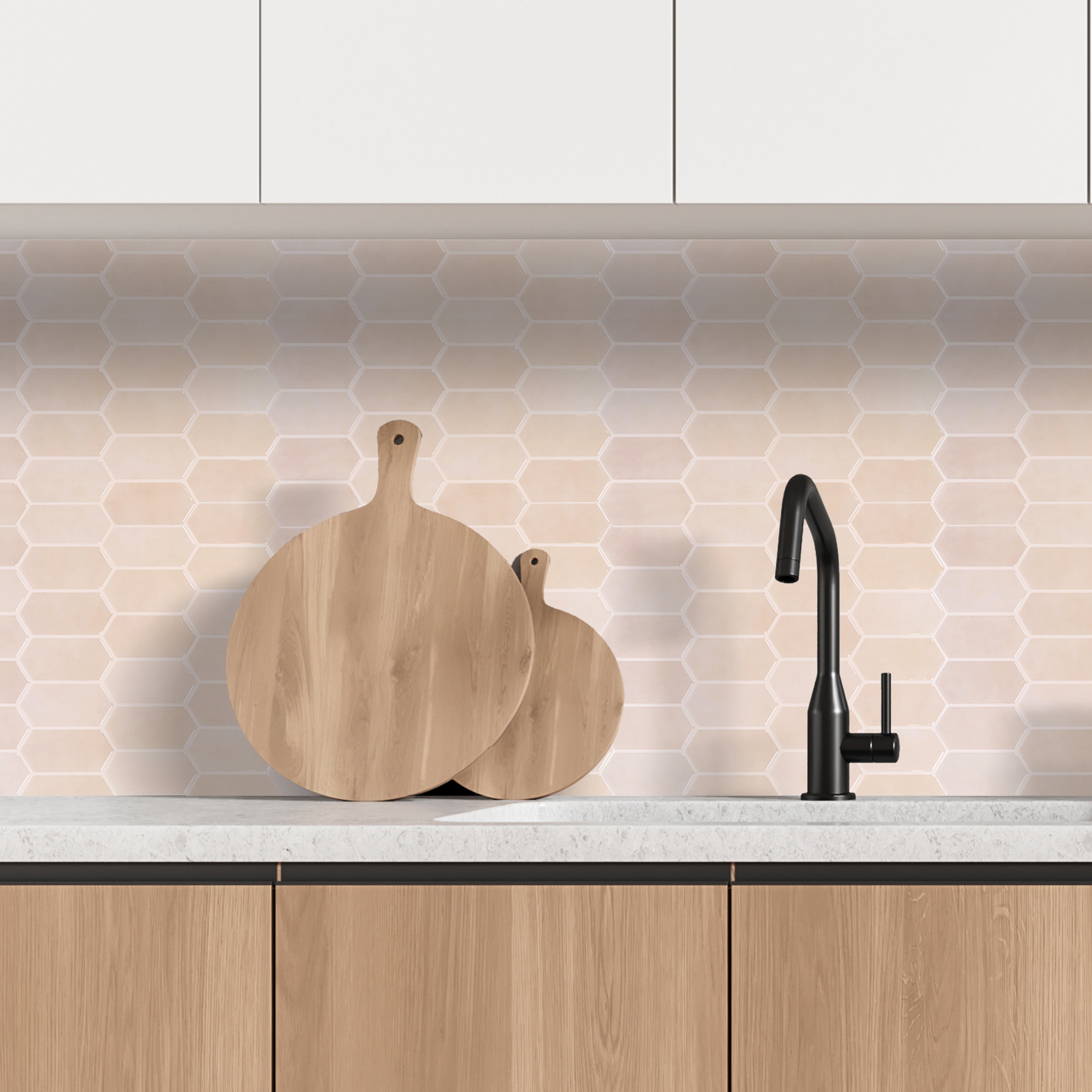 CREDENCE ADHESIVE SOUPLE HEXAGONE BEIGE X4