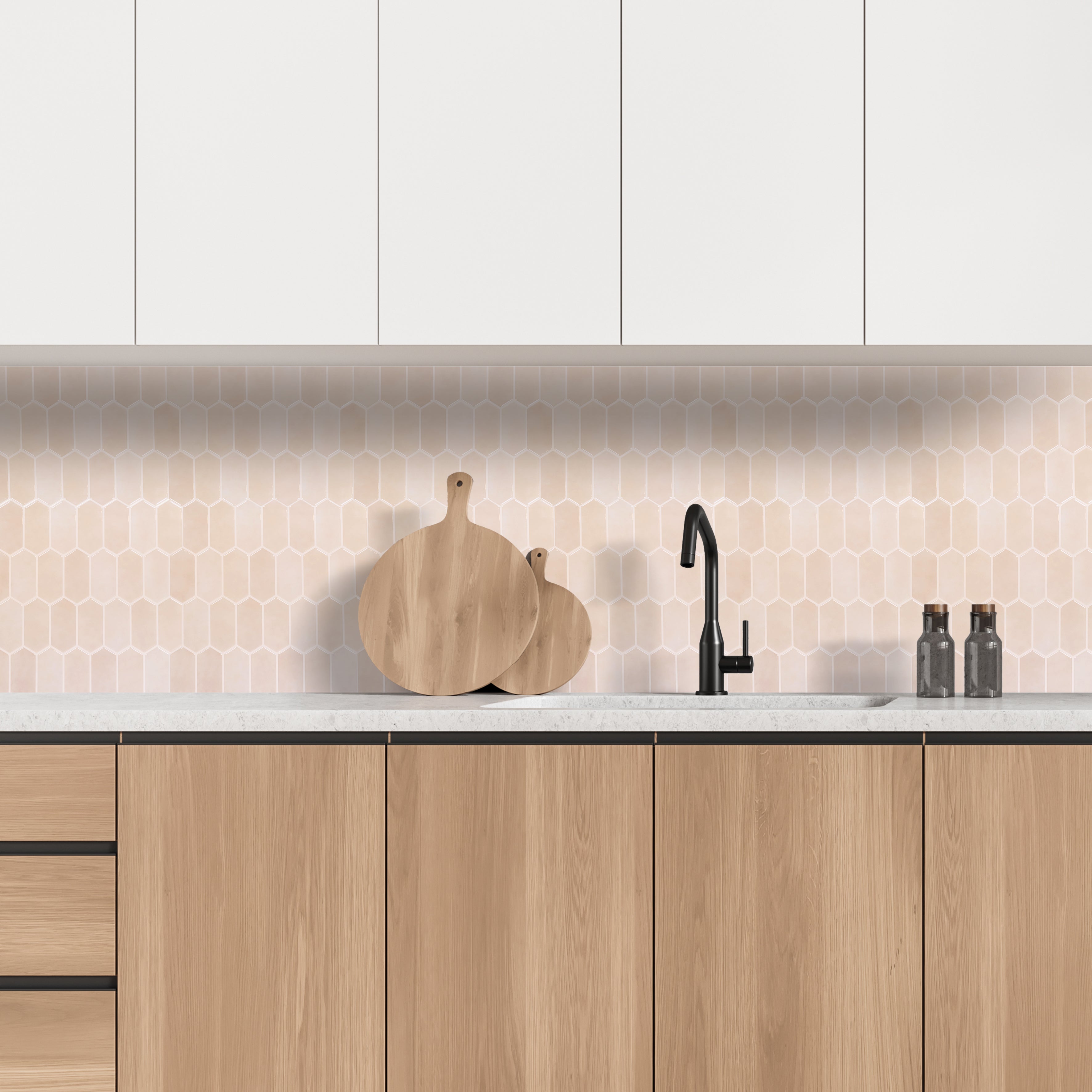 CREDENCE ADHESIVE SOUPLE HEXAGONE BEIGE X4