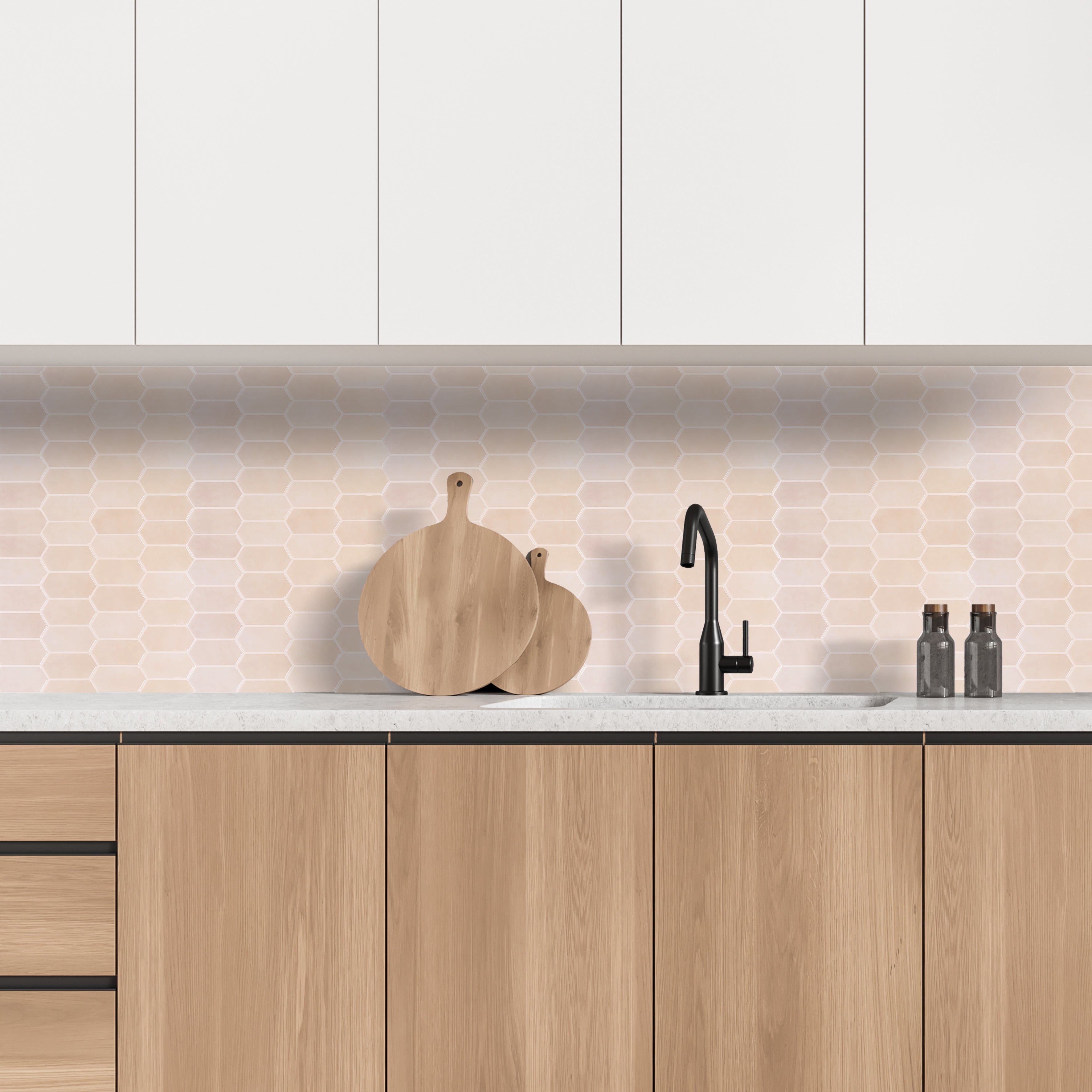CREDENCE ADHESIVE SOUPLE HEXAGONE BEIGE X4