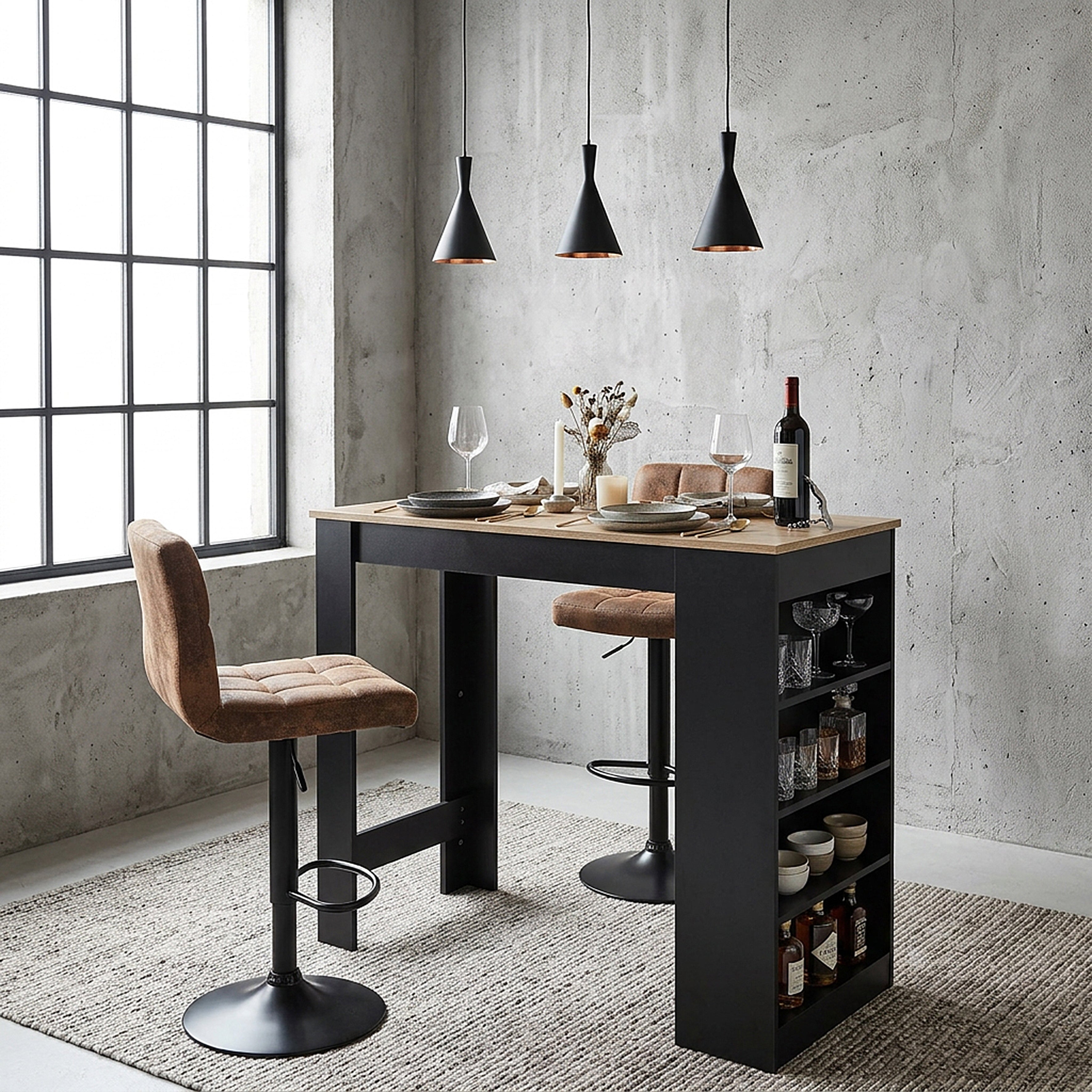 CHAISE DE BAR REGLABLE DOWNTOWN - LOT DE 2