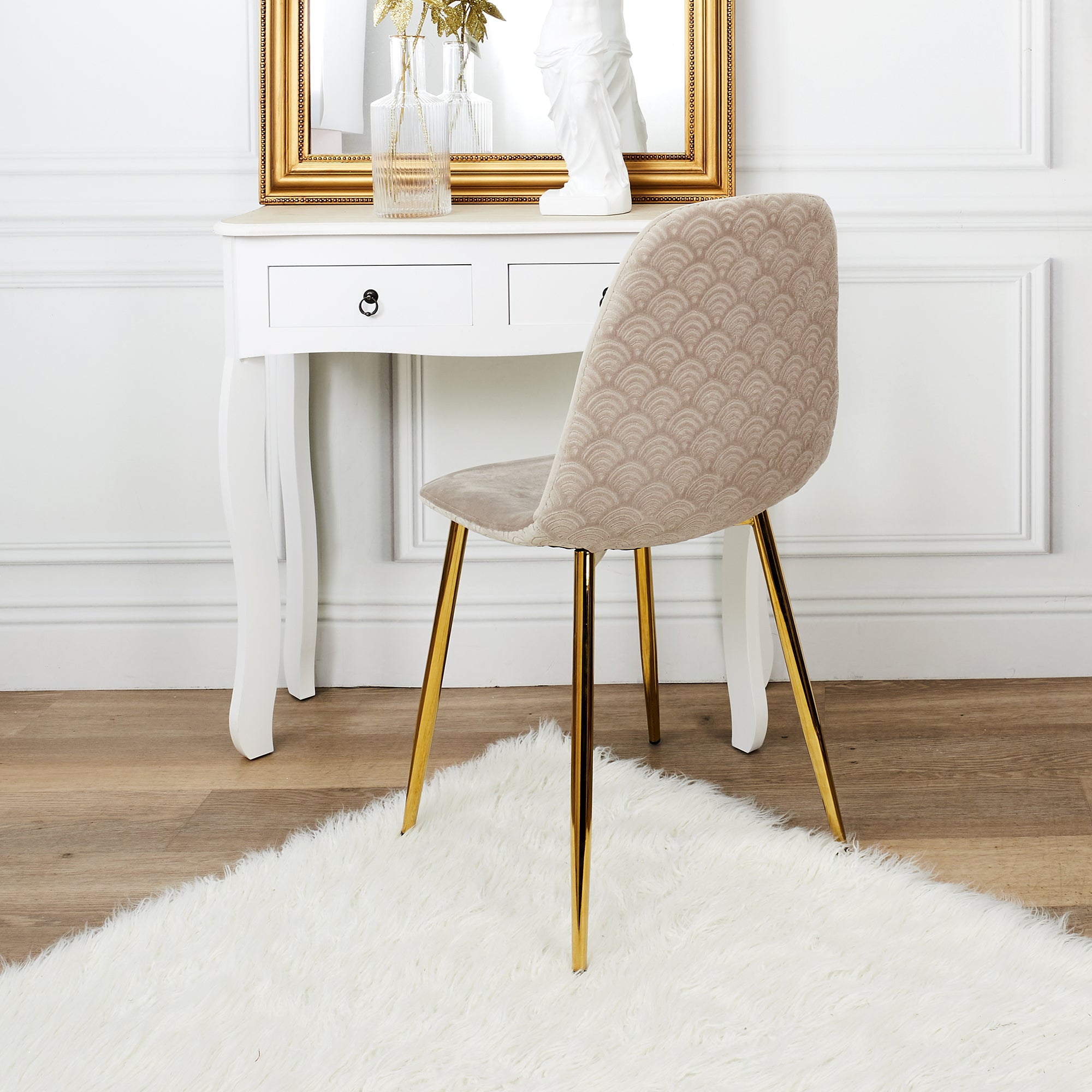 CHAISE PIEDS DORE - LOT DE 4