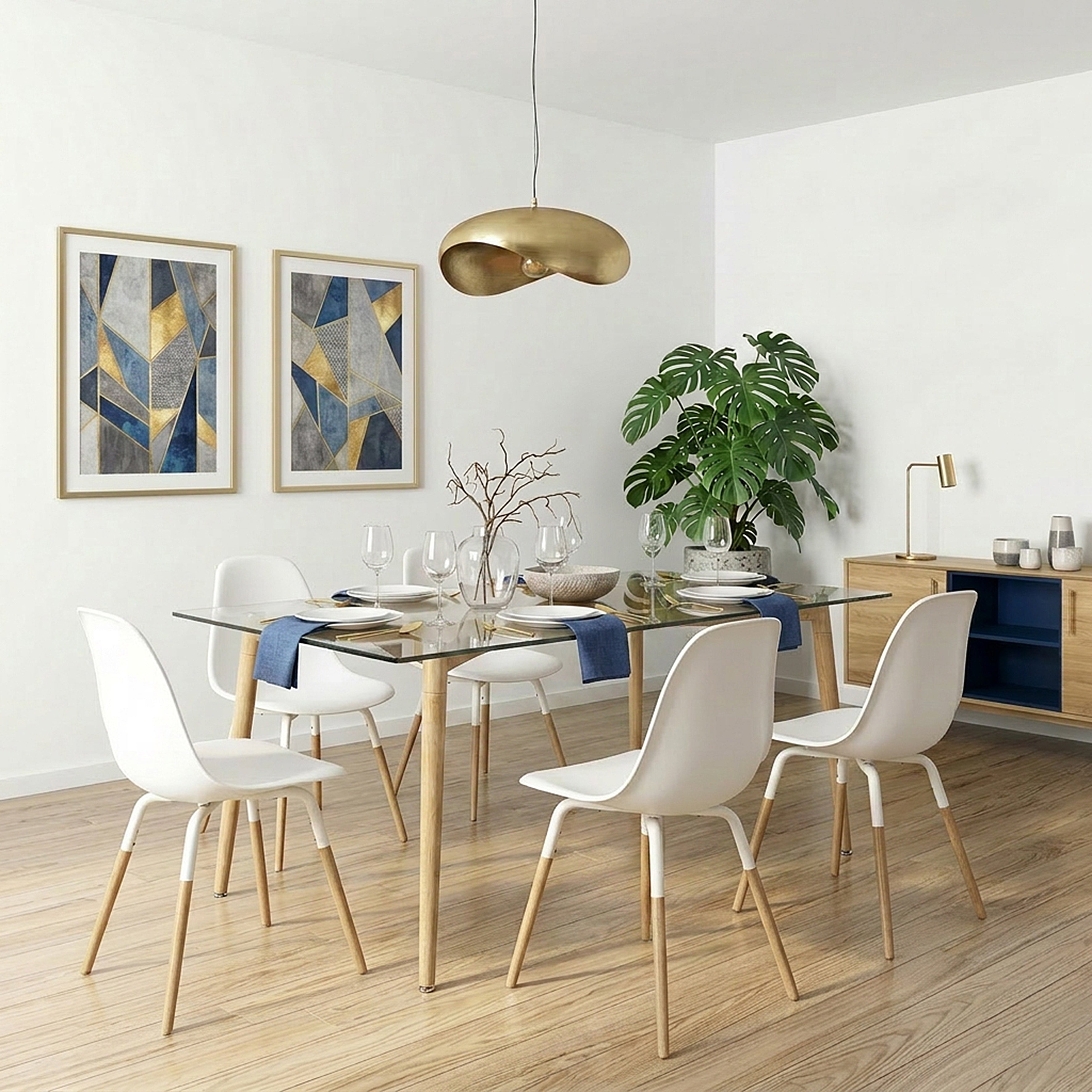 CHAISE PP PHENIX BLANC HOME DECO FACTORY - LOT DE 4