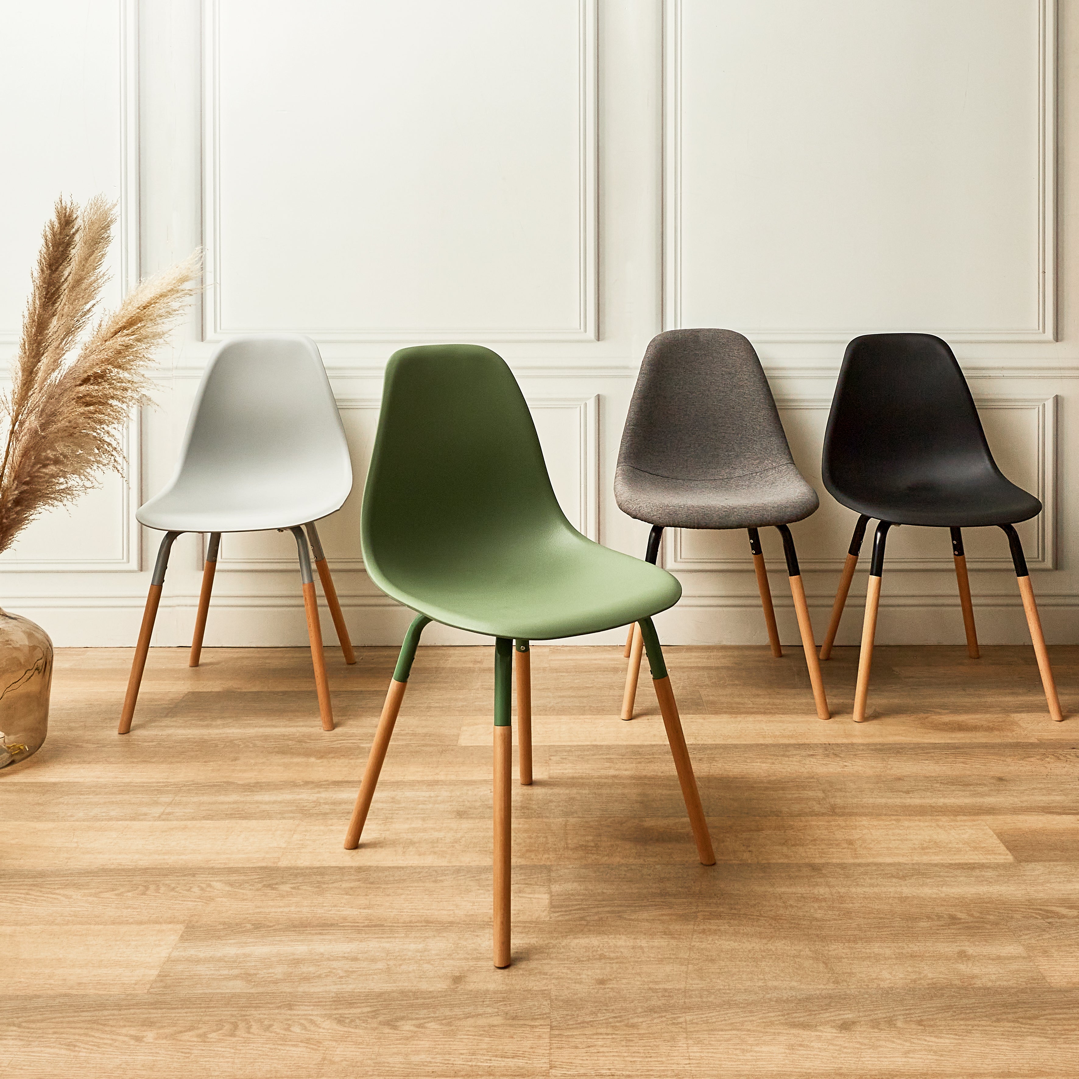 CHAISE PP PHENIX VERT HOME DECO FACTORY - LOT DE 4