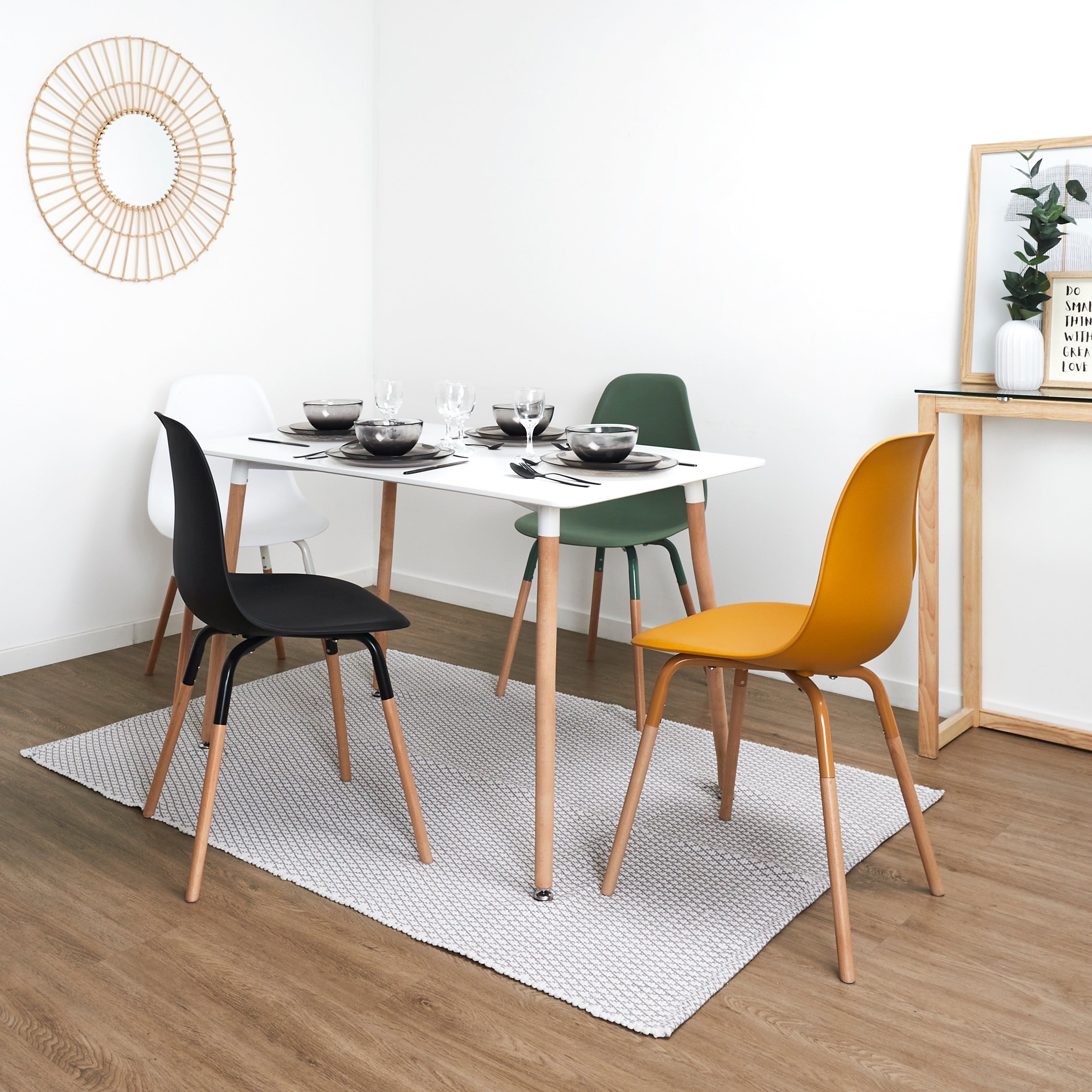 CHAISE PP PHENIX VERT HOME DECO FACTORY - LOT DE 4