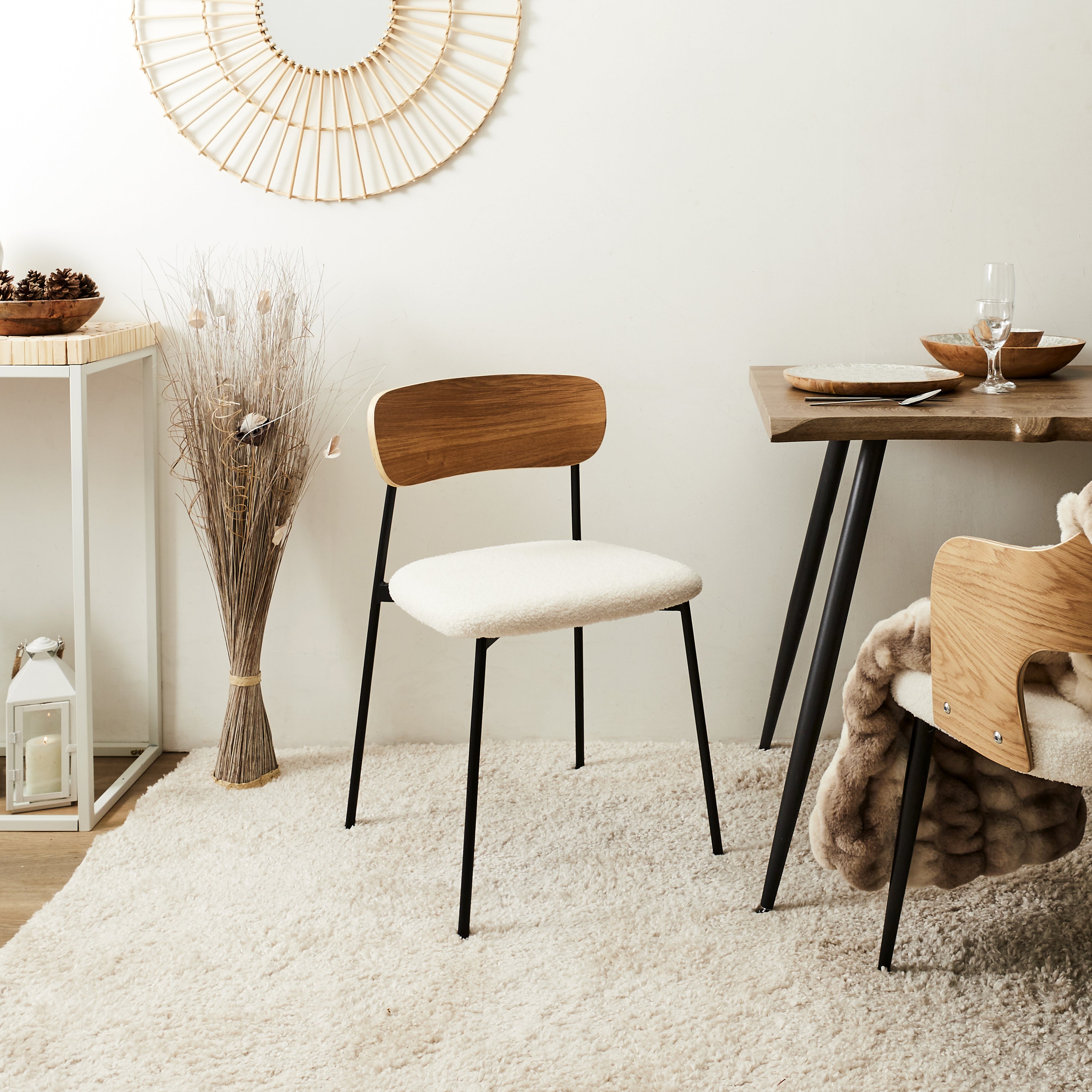 CHAISE BOUCLETTE LOKI - LOT DE 4
