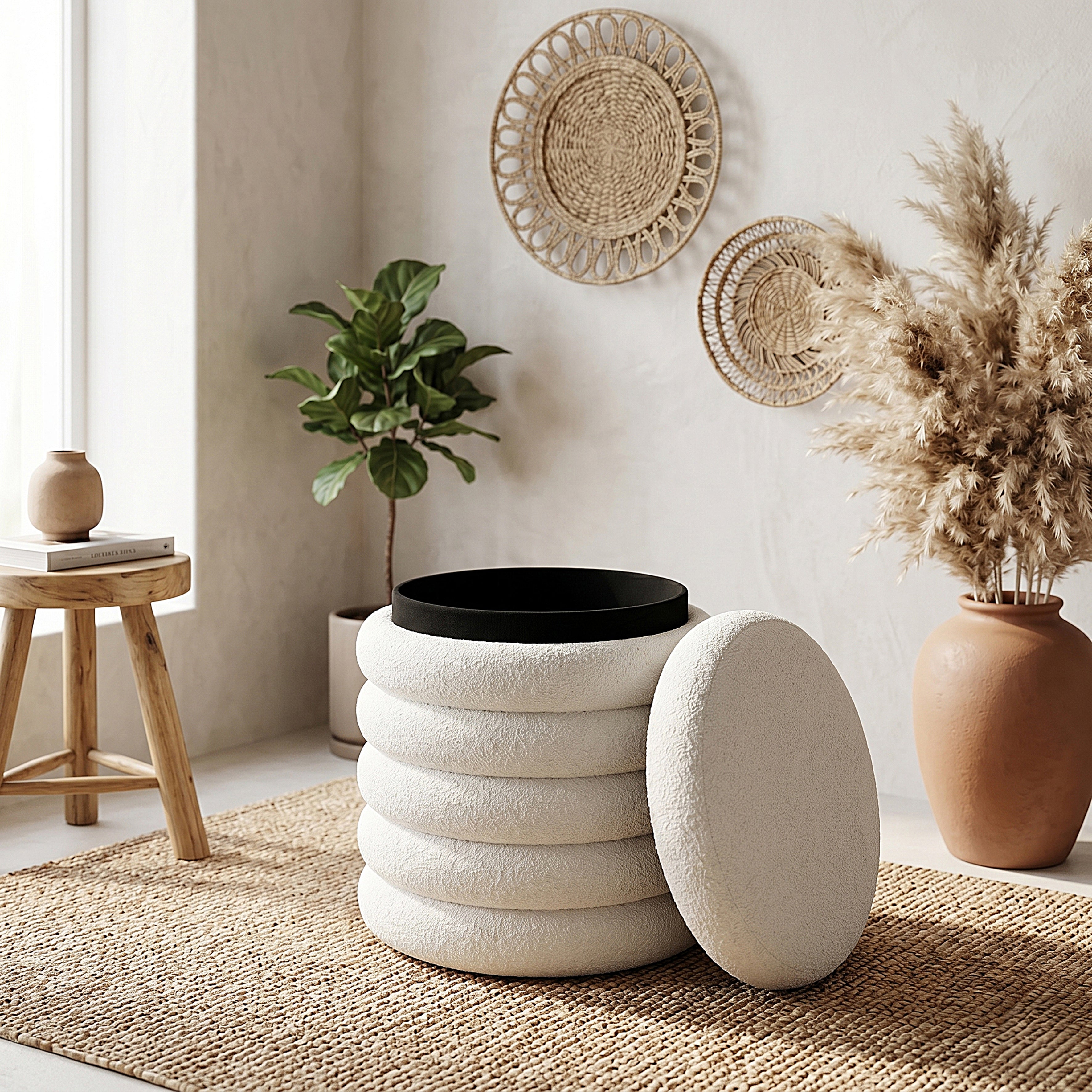 POUF RANGEMENT BOUCLETTE FREYA