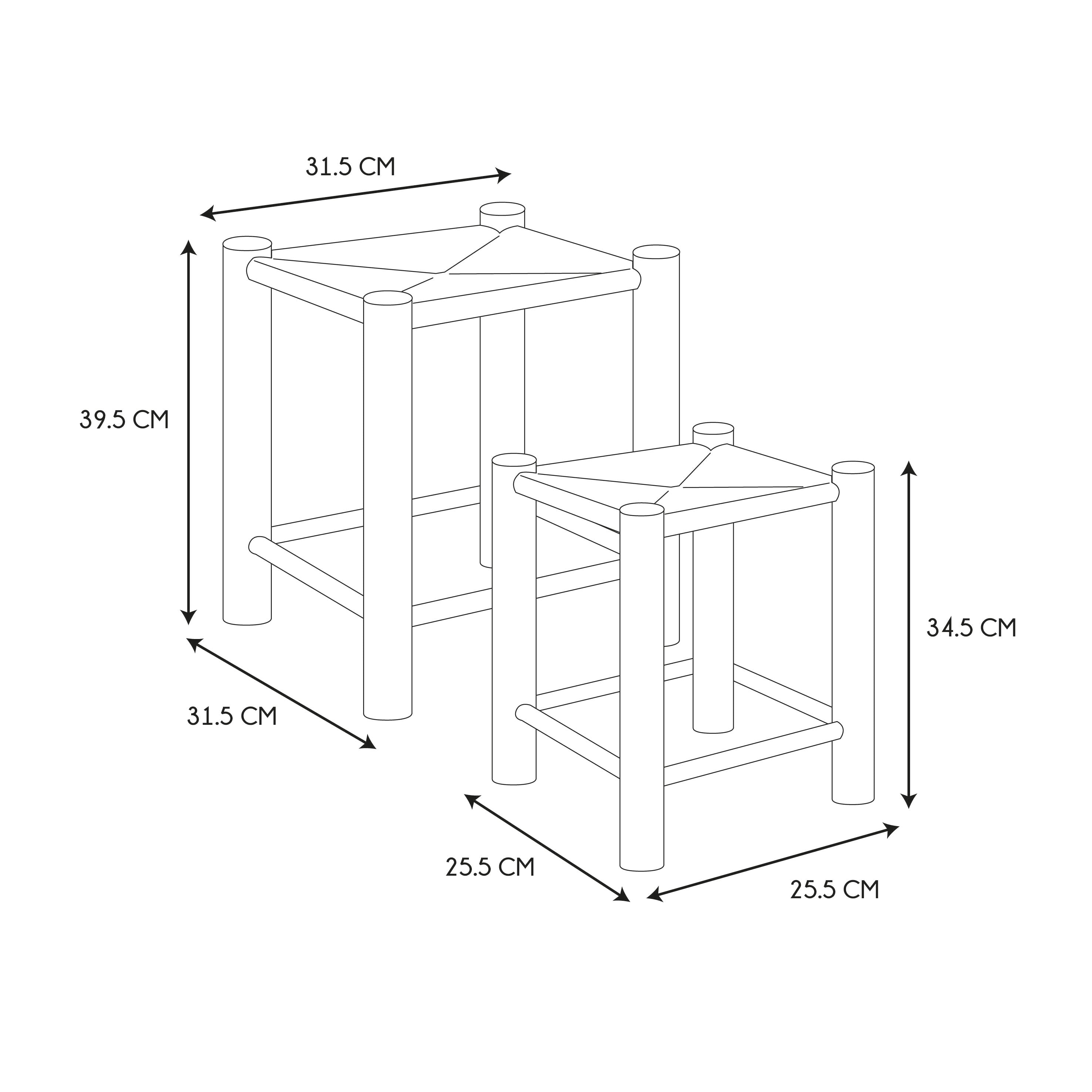 TABOURET GIGOGNES X2 BOIS HAMRAM