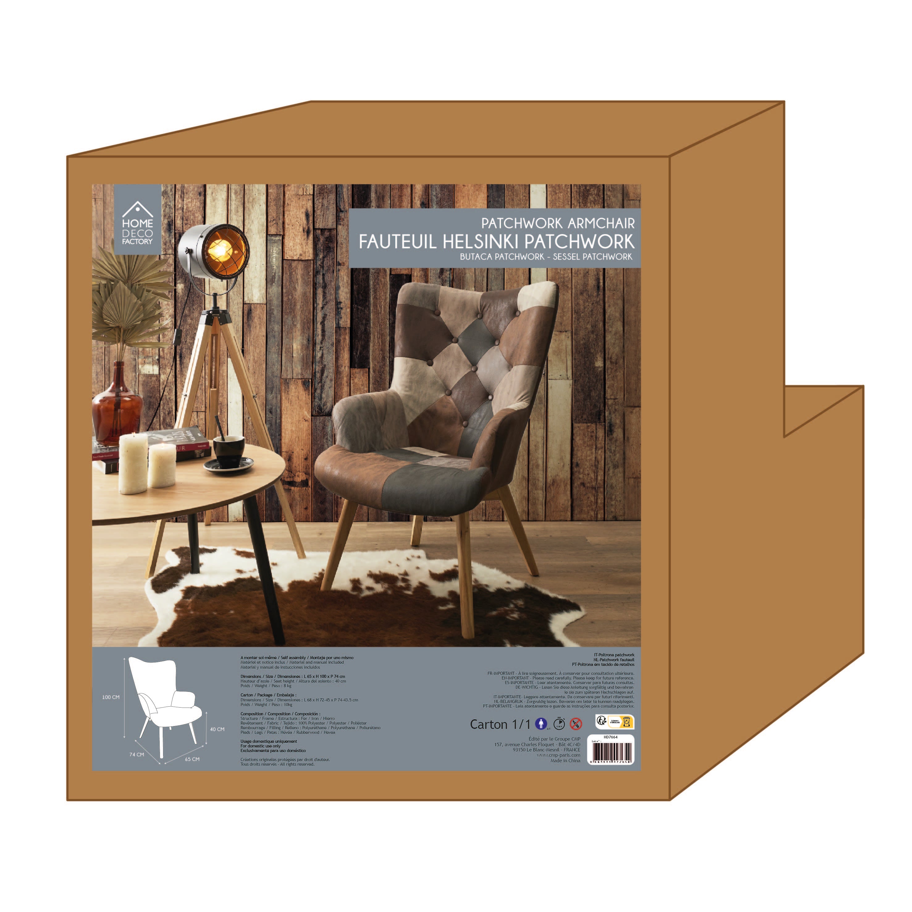 FAUTEUIL HELSINKI PATCHWORK PU