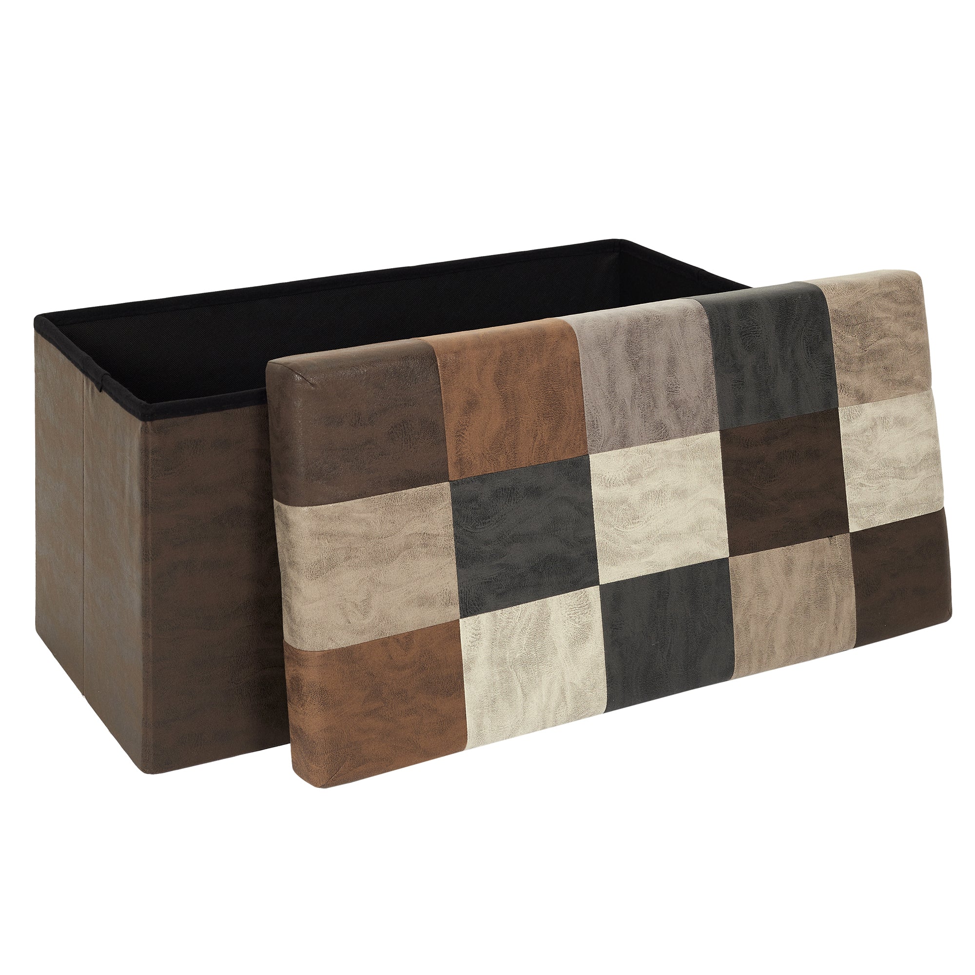 COFFRE BANC PLIABLE PATCHWORK PU