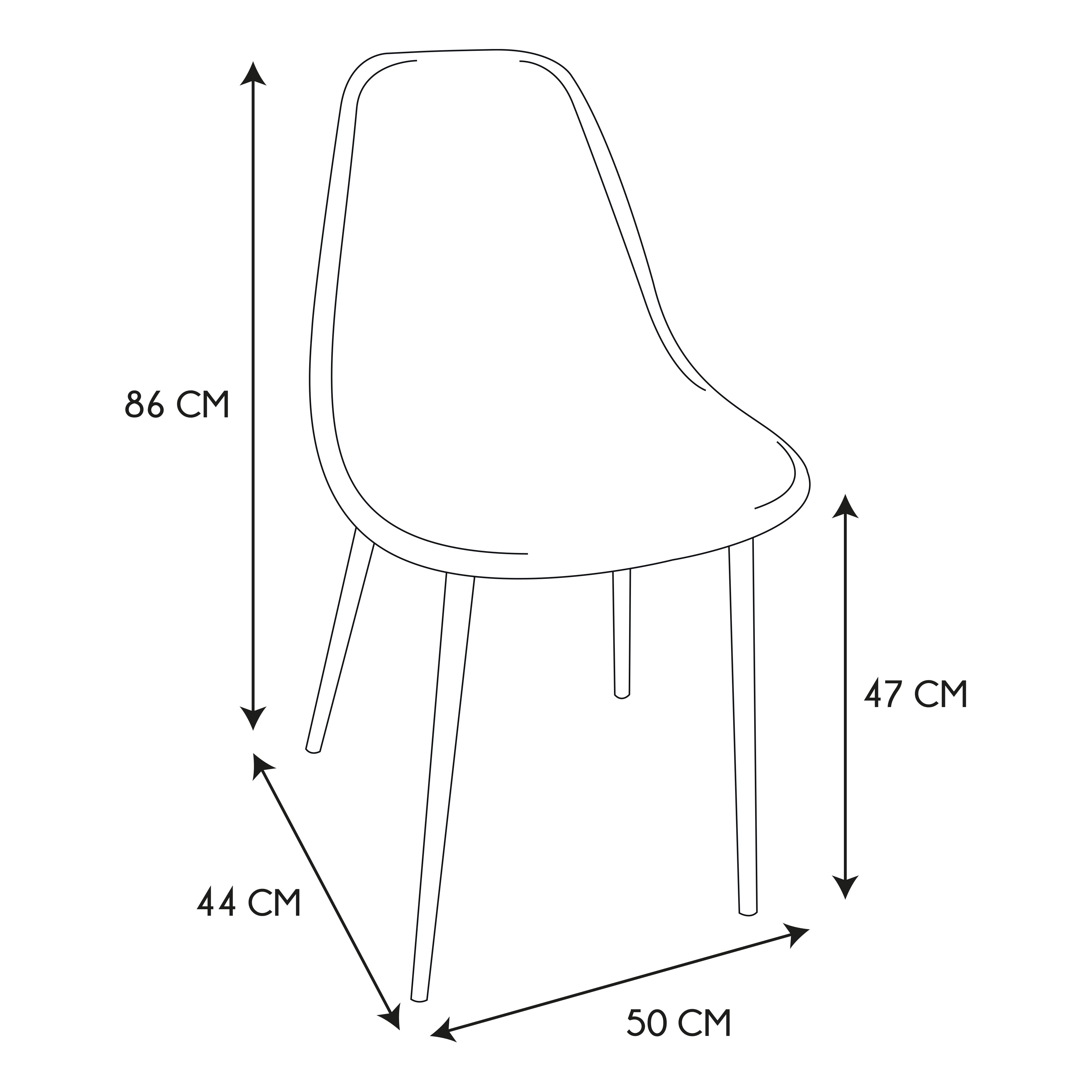 CHAISE LAGOS PIEDS METAL IMITATION BOIS - LOT DE 4