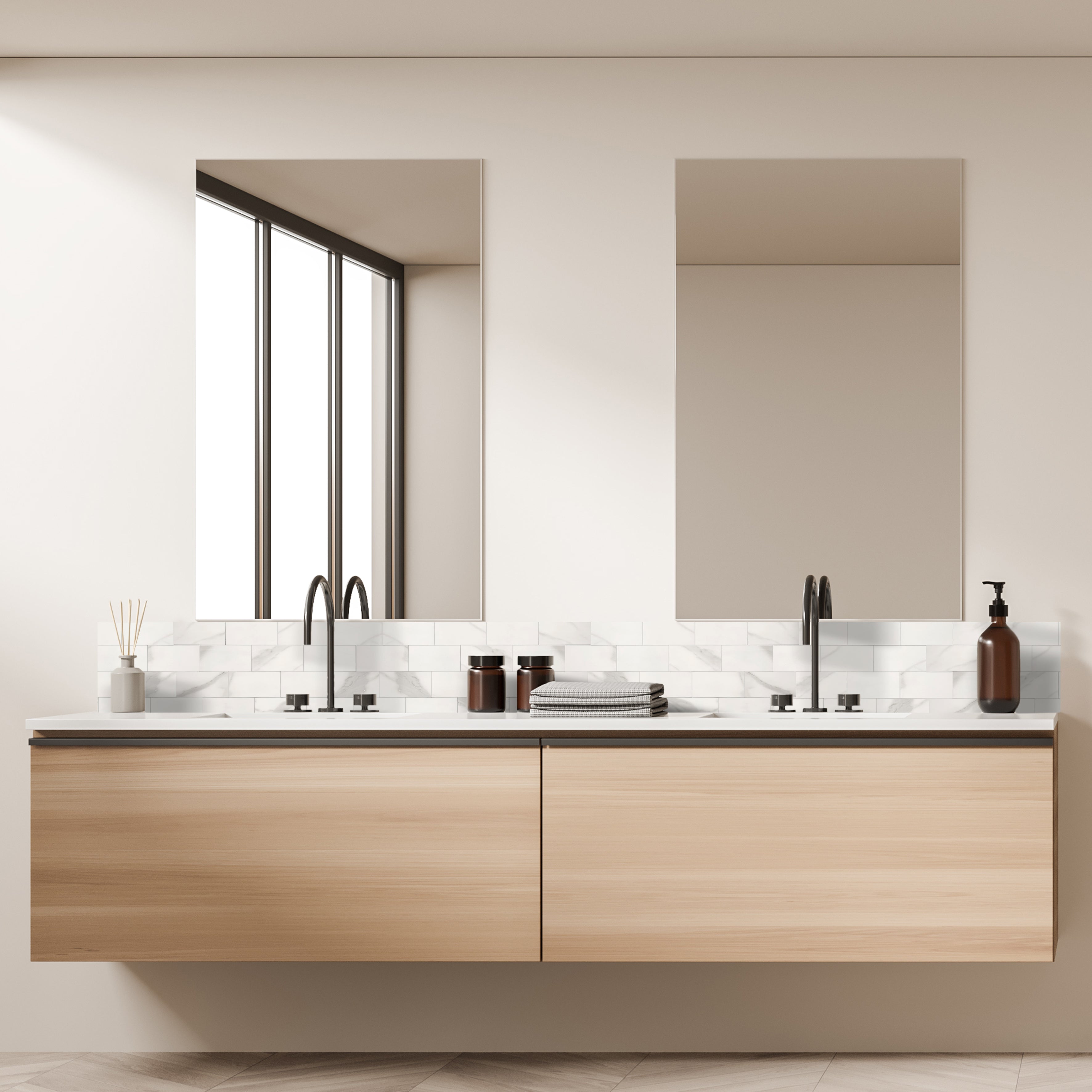CREDENCE ADHESIVE RIGIDE RECTANGLE BLANC