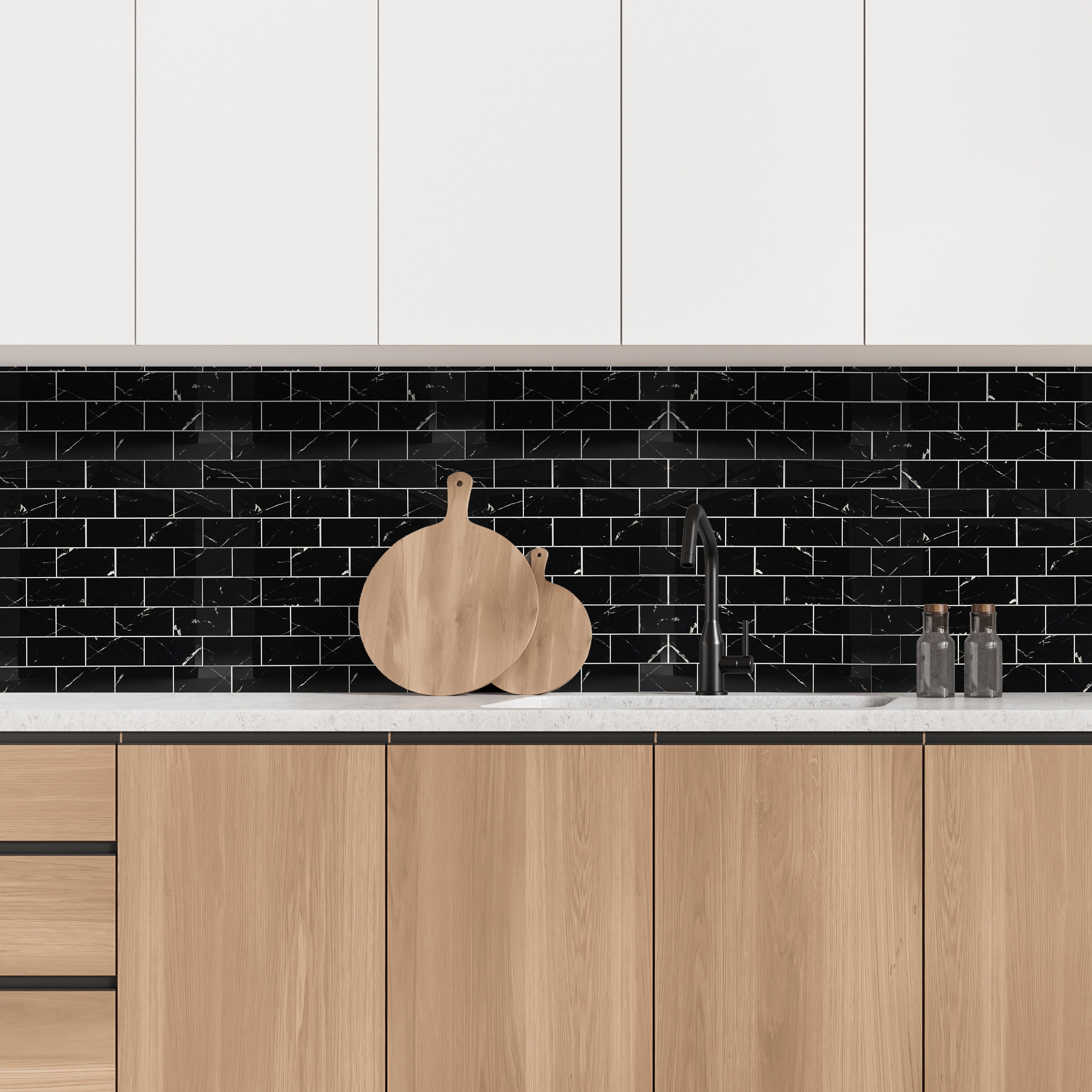 CREDENCE ADHESIVE RIGIDE RECTANGLE NOIR