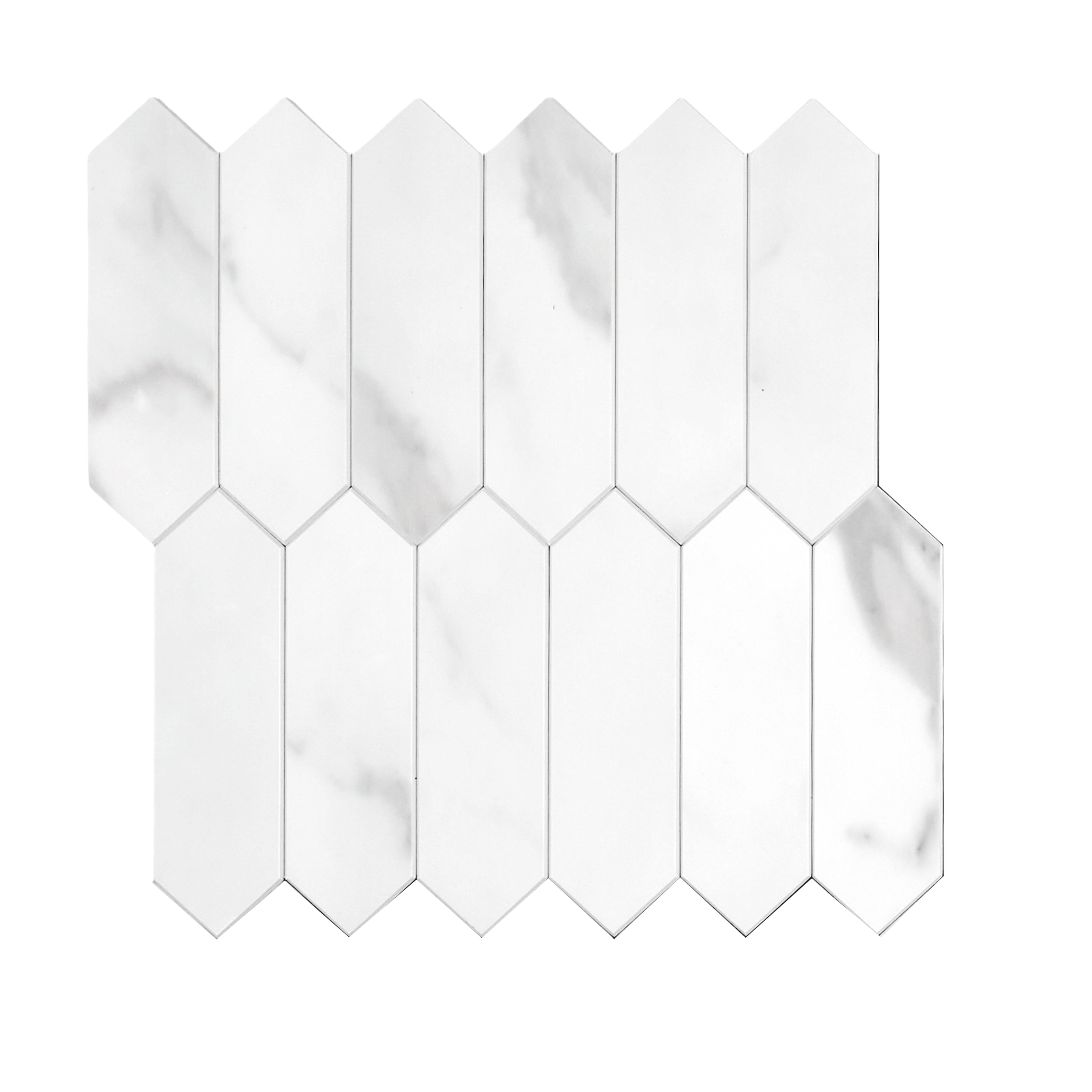 CREDENCE ADHESIVE RIGIDE HEXAGONE MARBRE BLANC