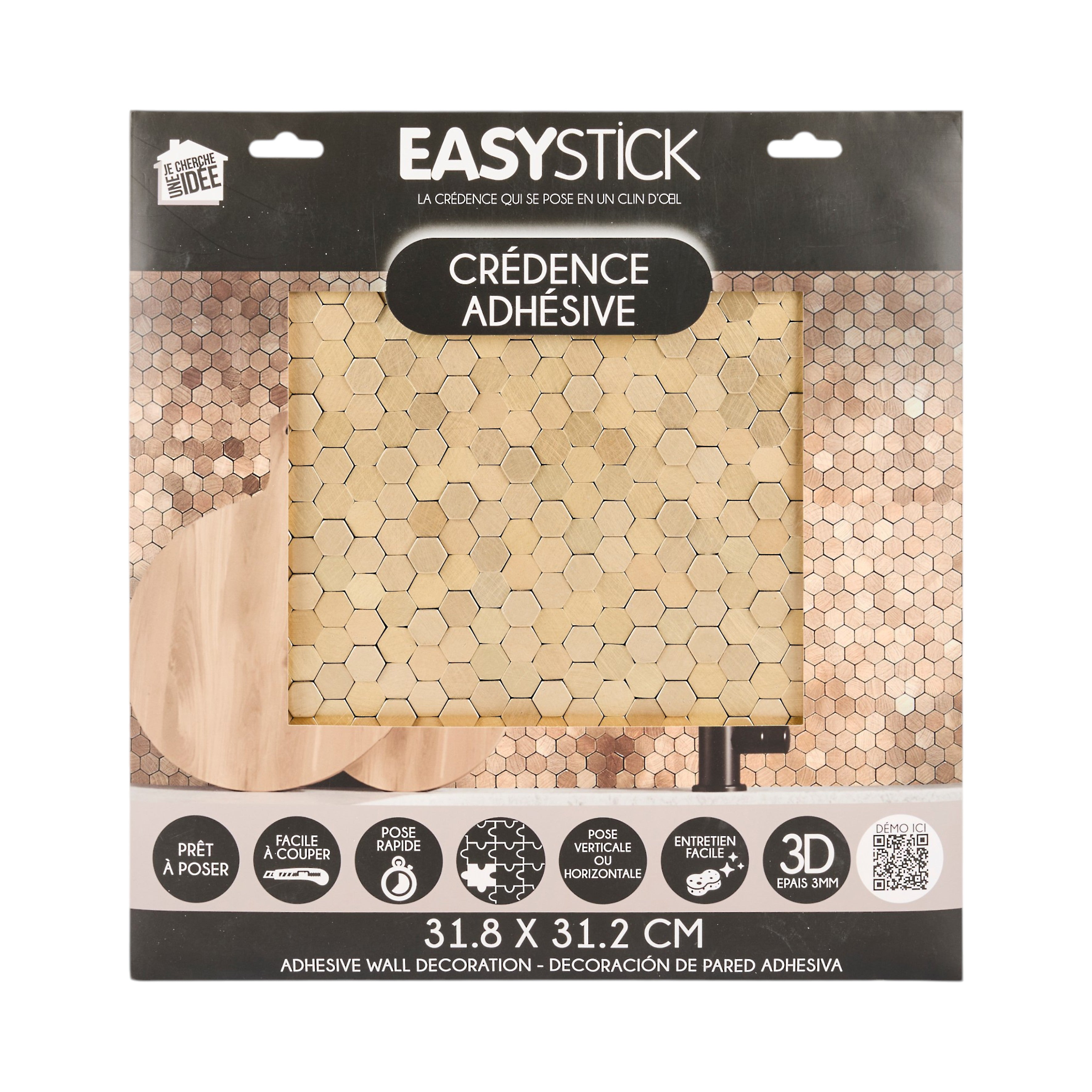 CREDENCE ADHESIVE RIGIDE MOSAÏQUE BRONZE
