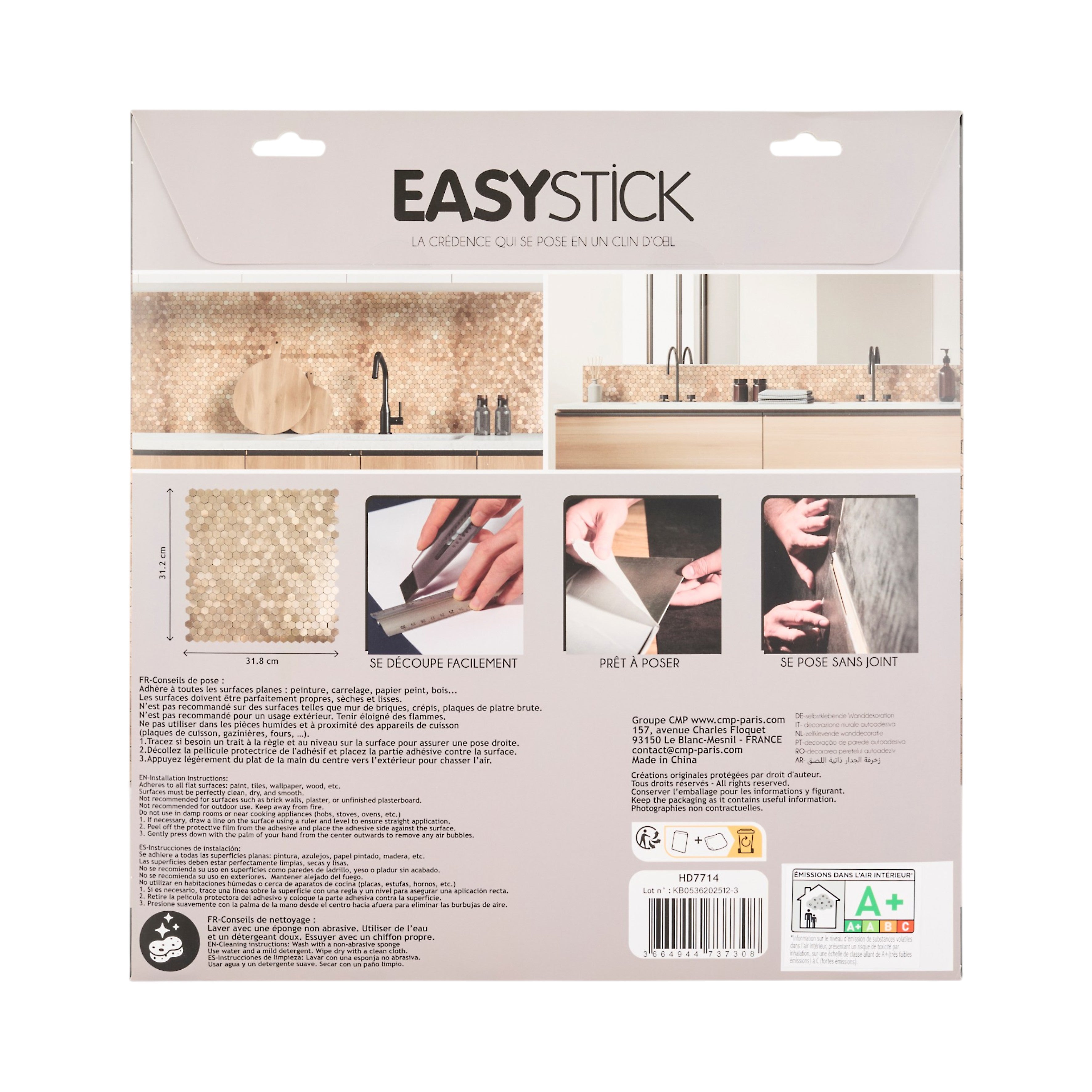 CREDENCE ADHESIVE RIGIDE MOSAÏQUE BRONZE