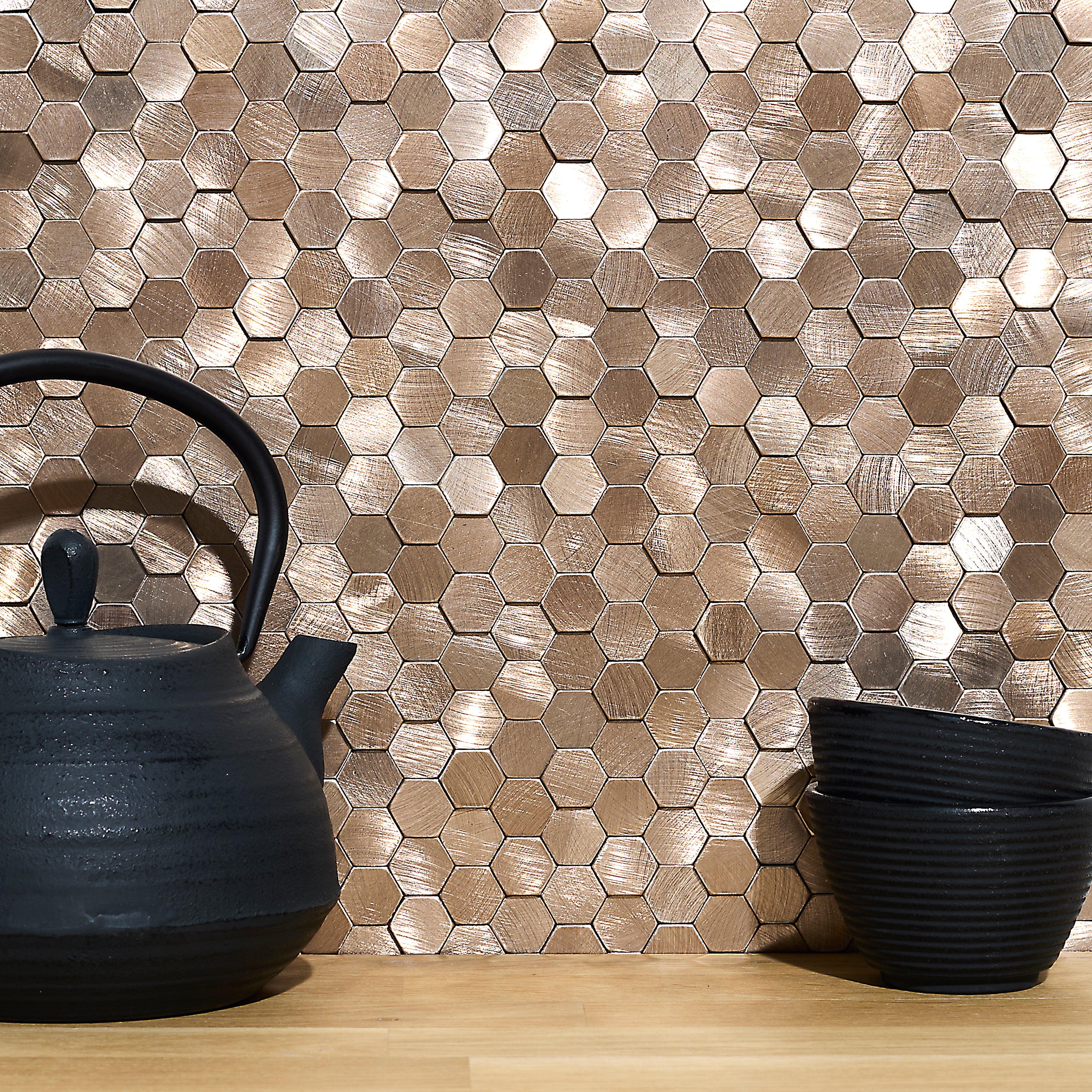 CREDENCE ADHESIVE RIGIDE MOSAÏQUE BRONZE