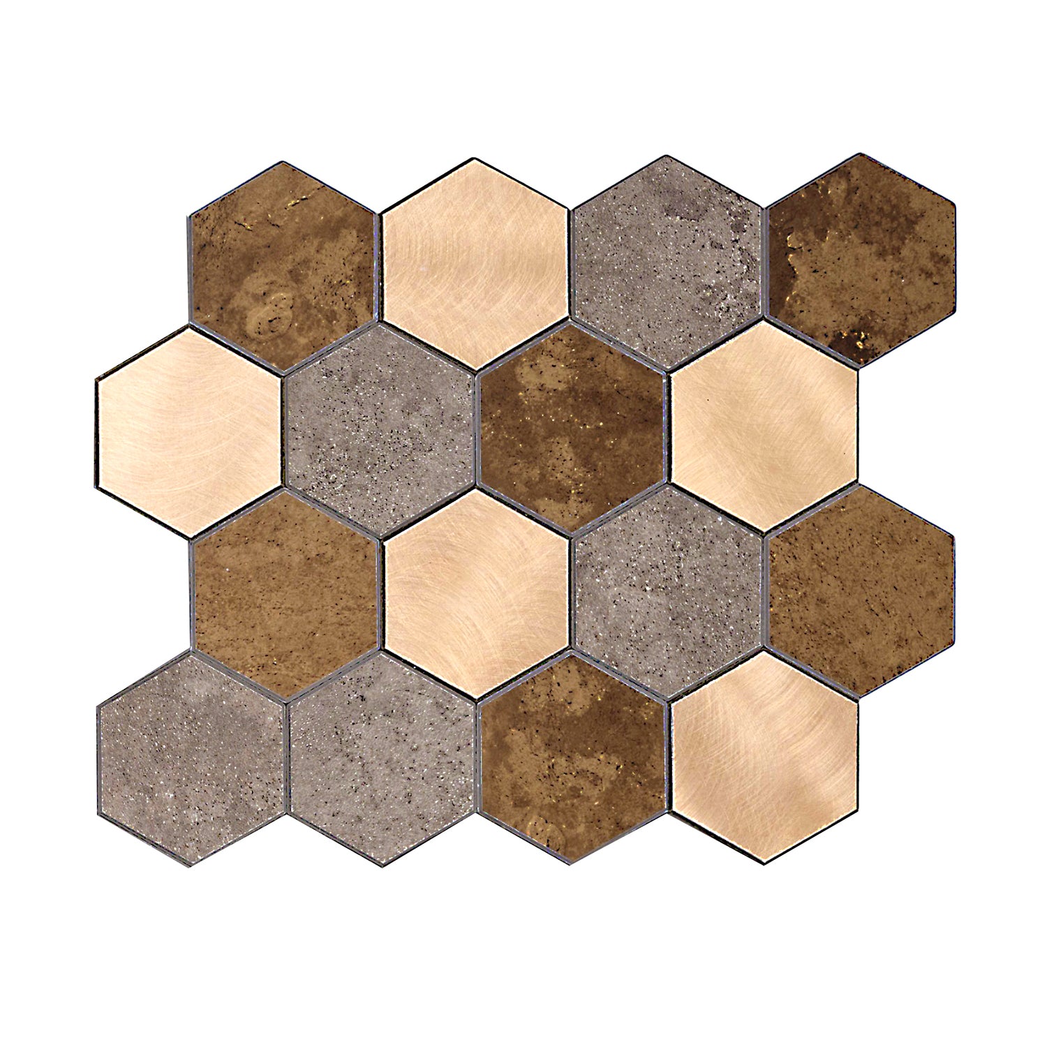 CREDENCE ADHESIVE RIGIDE HEXAGONE BRONZE