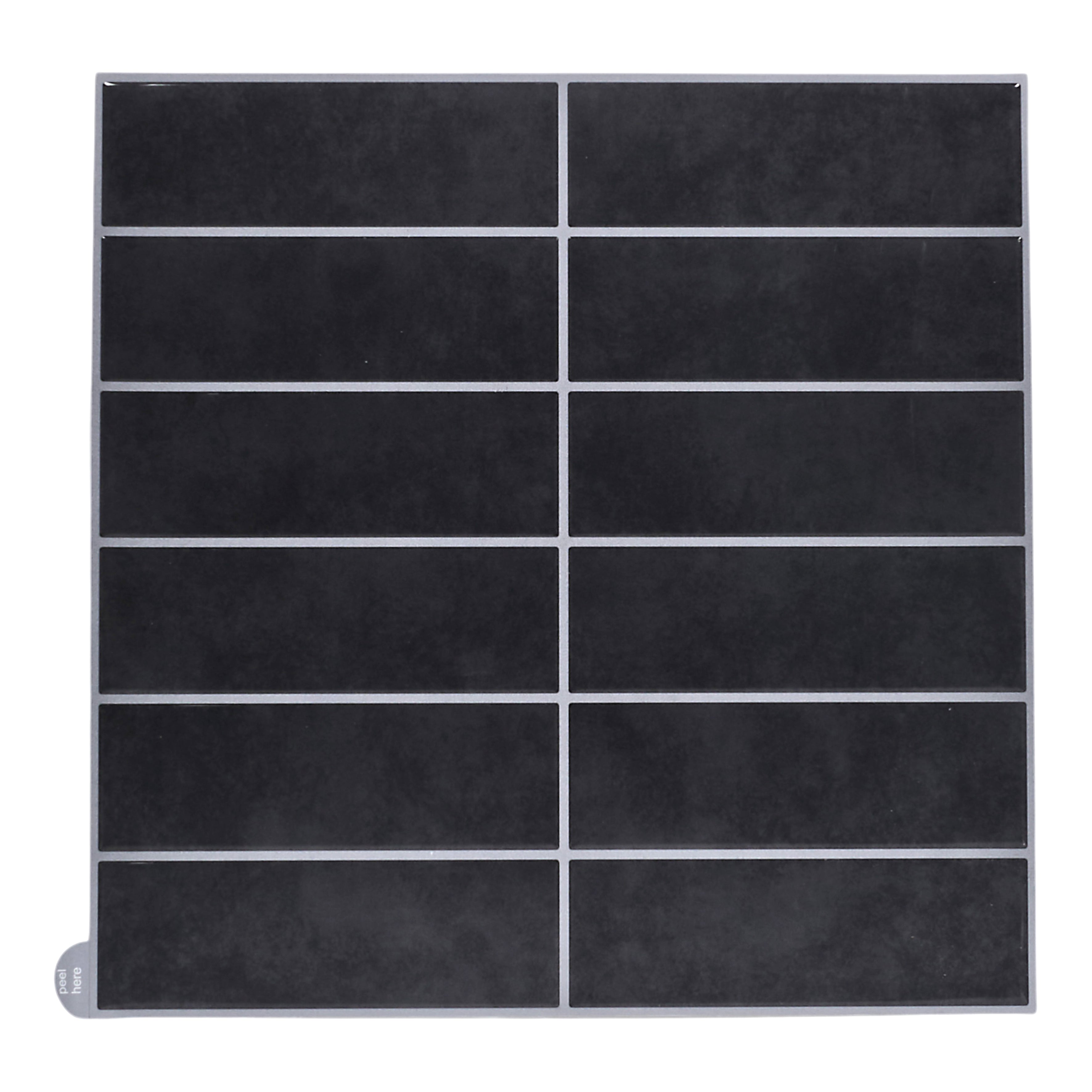 CREDENCE ADHESIVE SOUPLE NOIR RECTANGLE X4