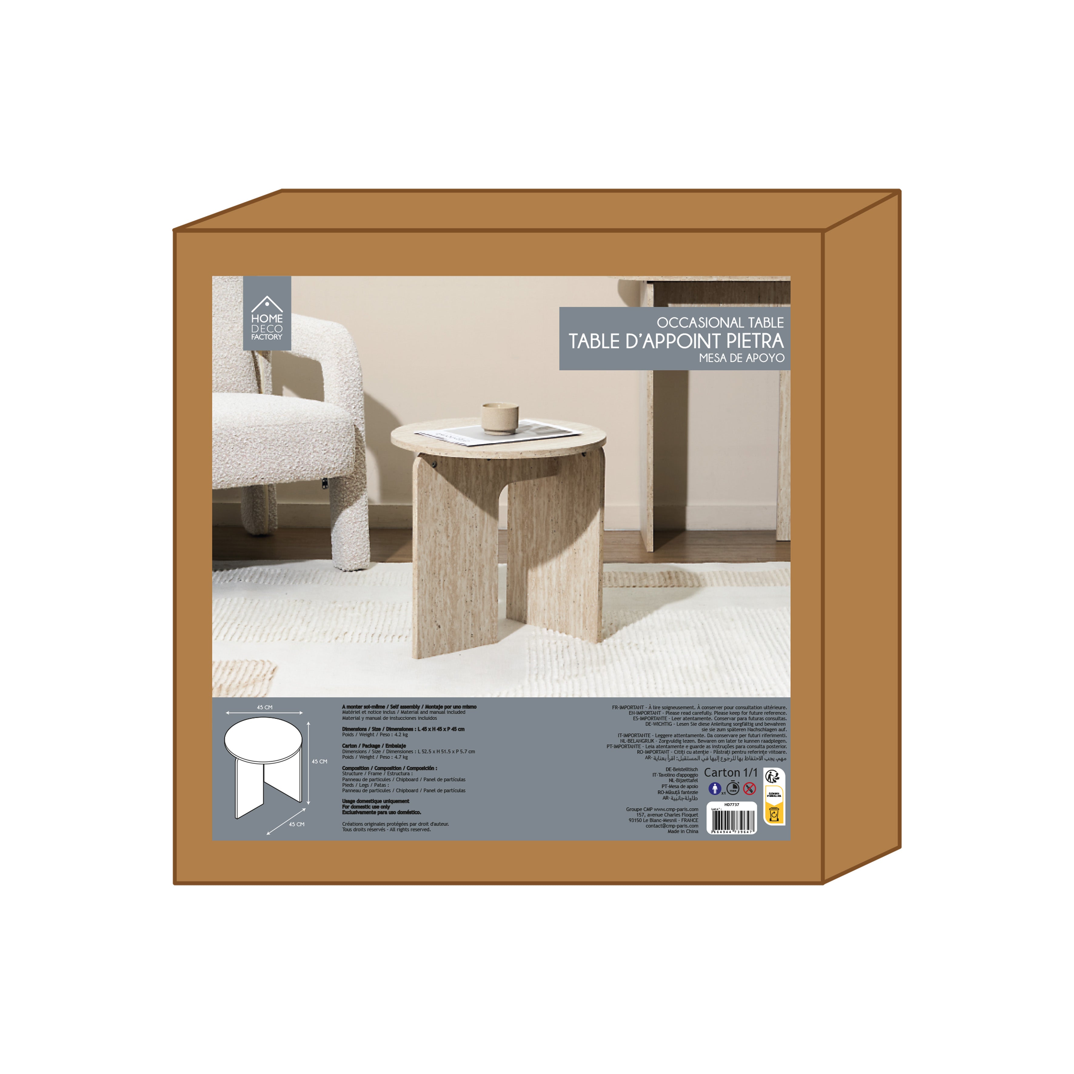 TABLE APPOINT PIETRA D45CM