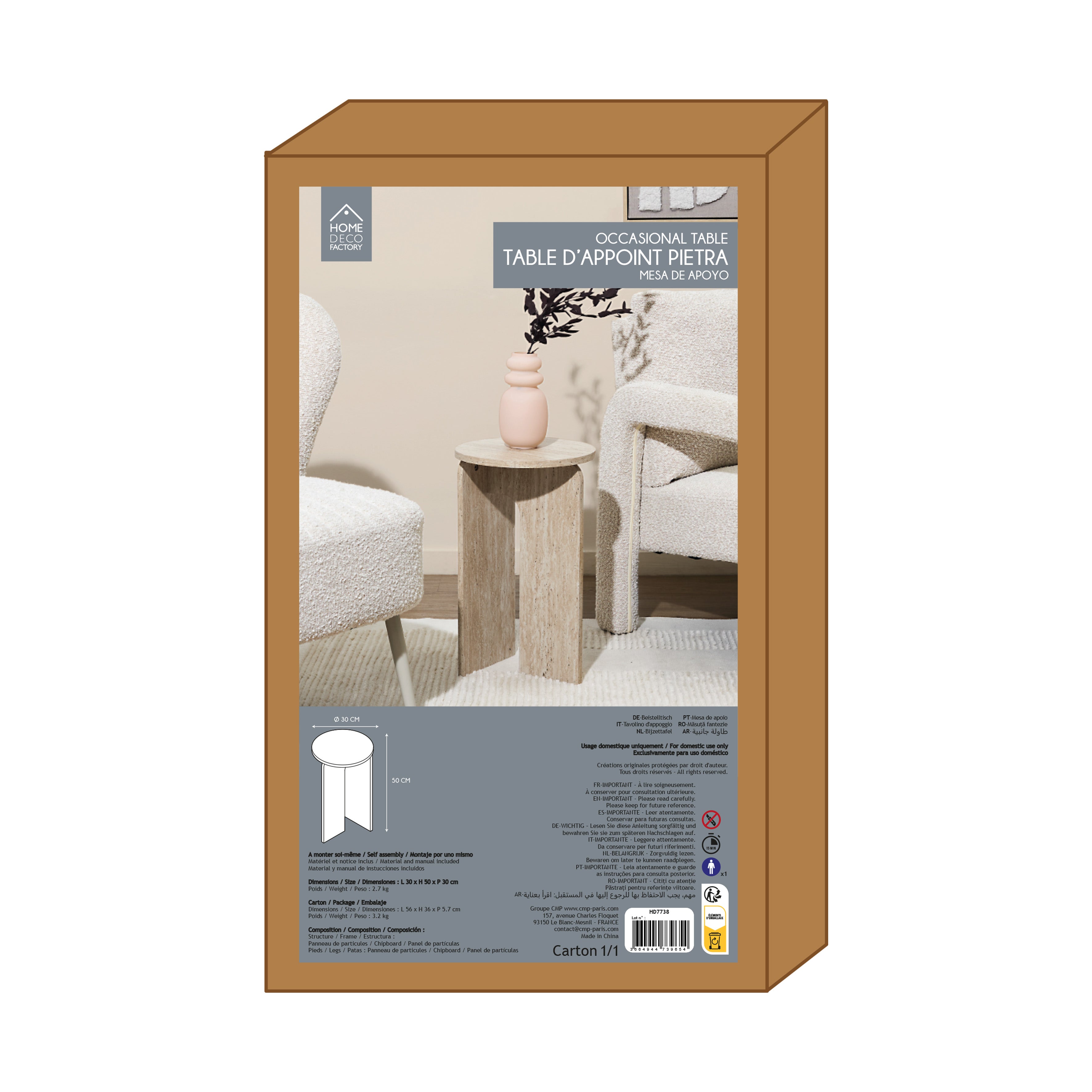TABLE APPOINT PIETRA D30CM