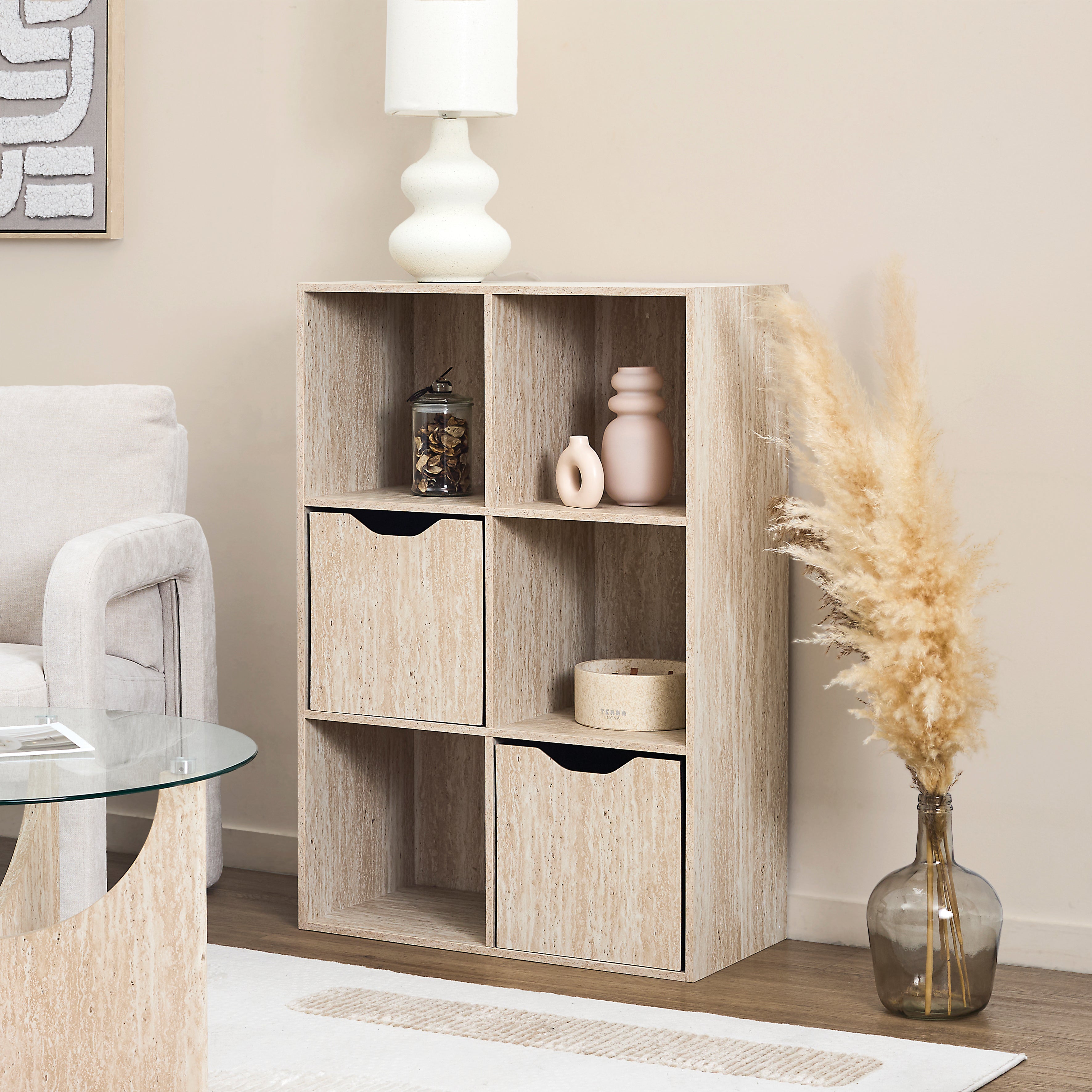 RANGEMENT MODULABLE 6 CASES PIETRA