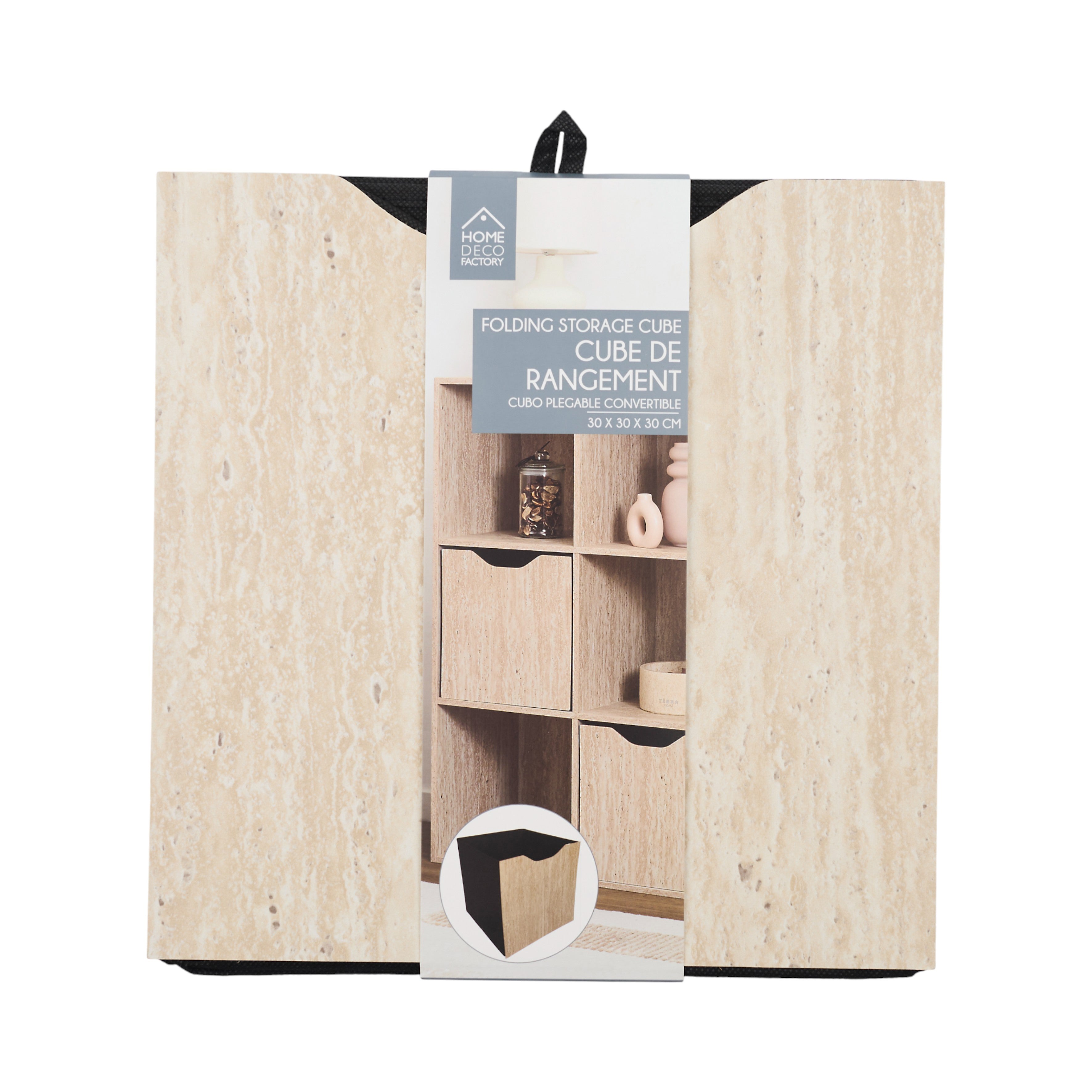 CUBE DE RANGEMENT PLIABLE PIETRA 30X30CM