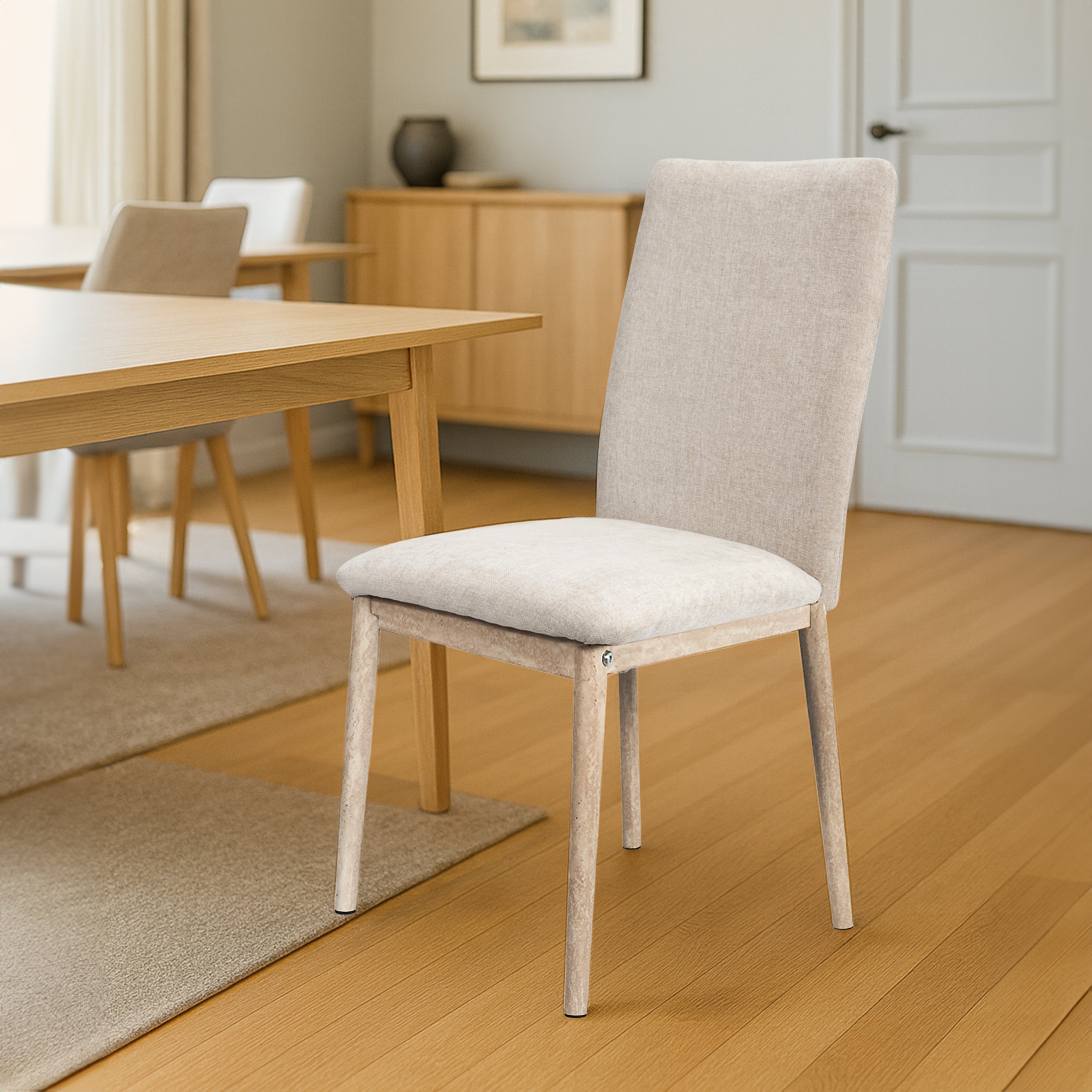 CHAISE EMILIA BEIGE - LOT DE 2