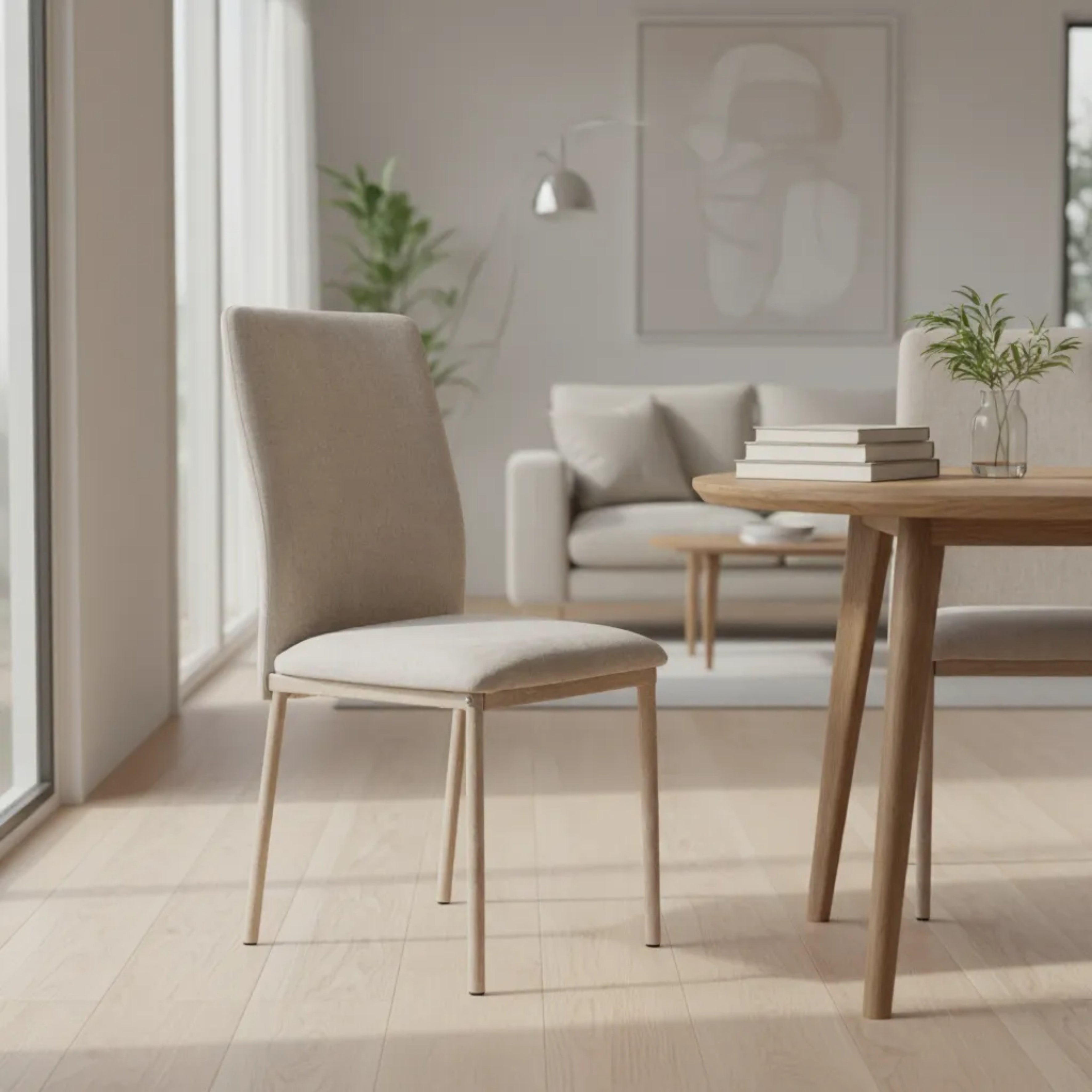 CHAISE EMILIA BEIGE - LOT DE 2