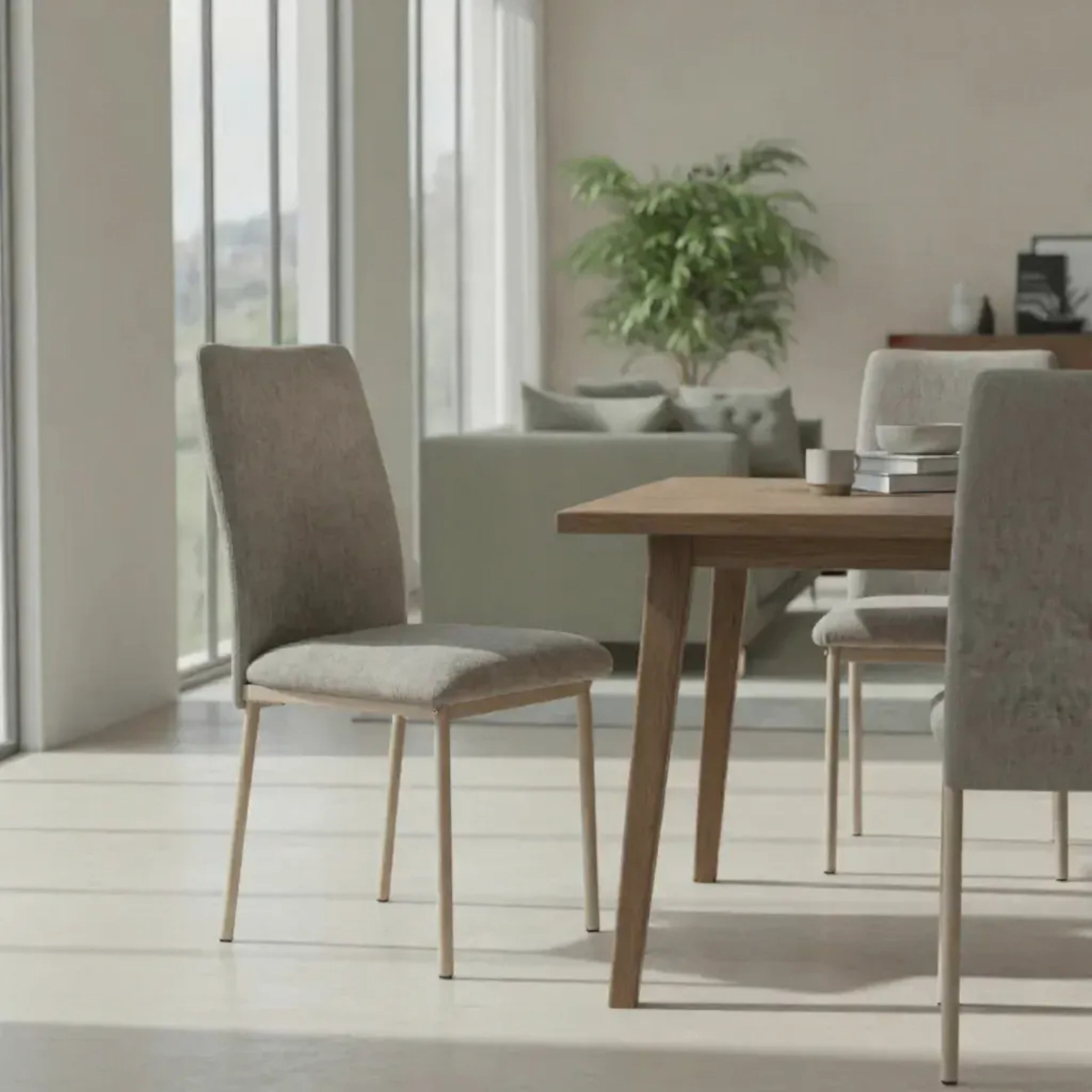 CHAISE EMILIA TAUPE - LOT DE 2