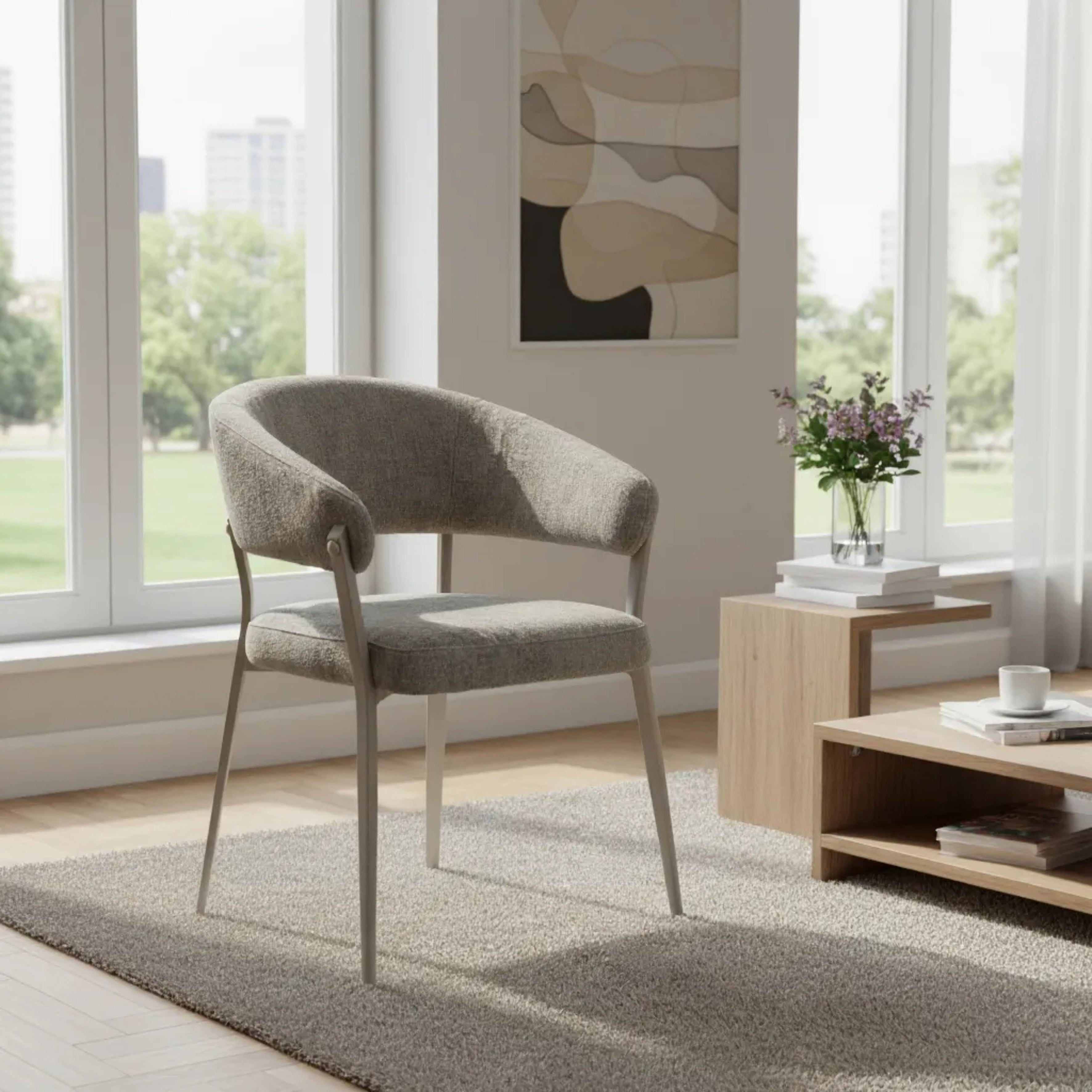 FAUTEUIL EMILIA TAUPE - LOT DE 2
