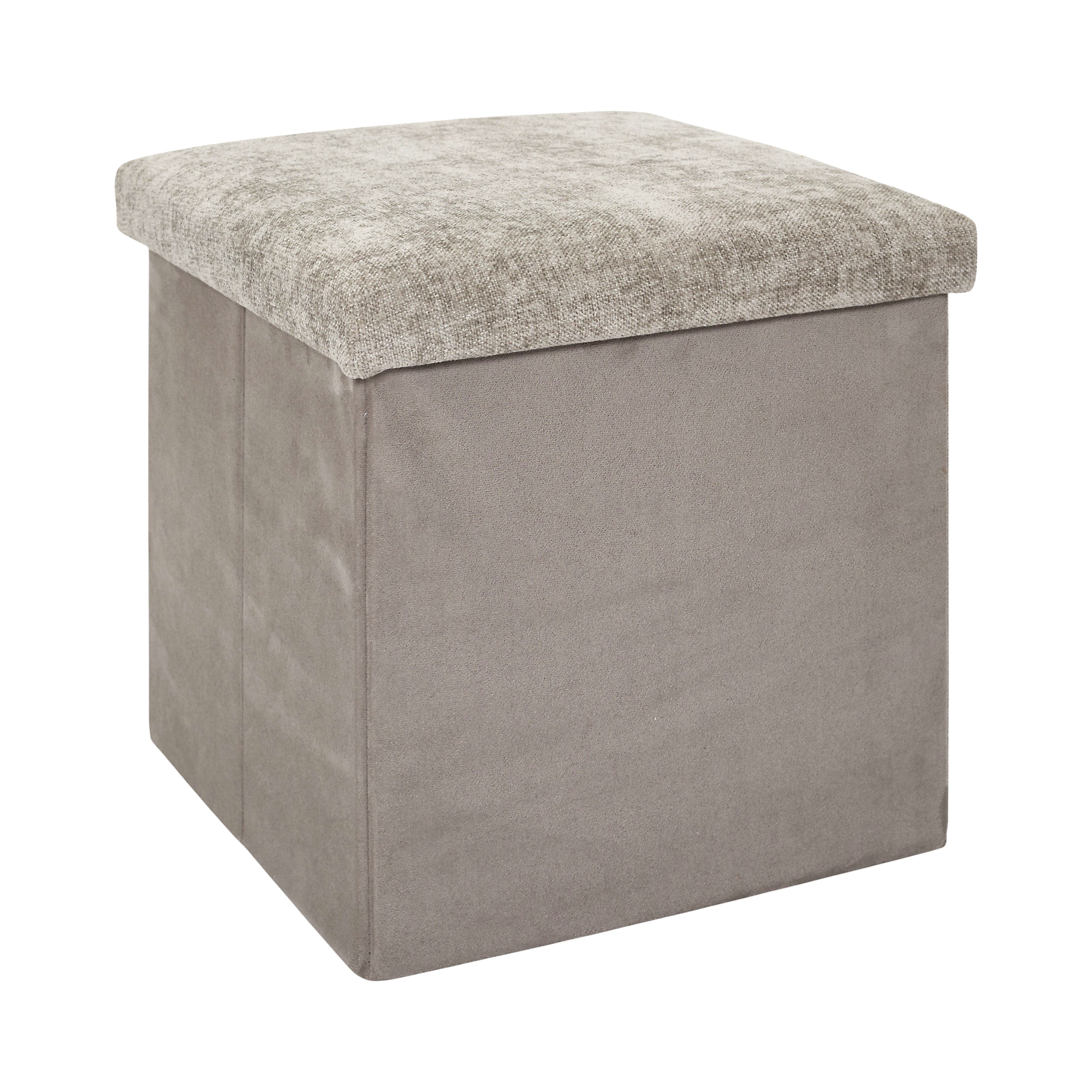 COFFRE POUF PLIABLE EMILIA TAUPE