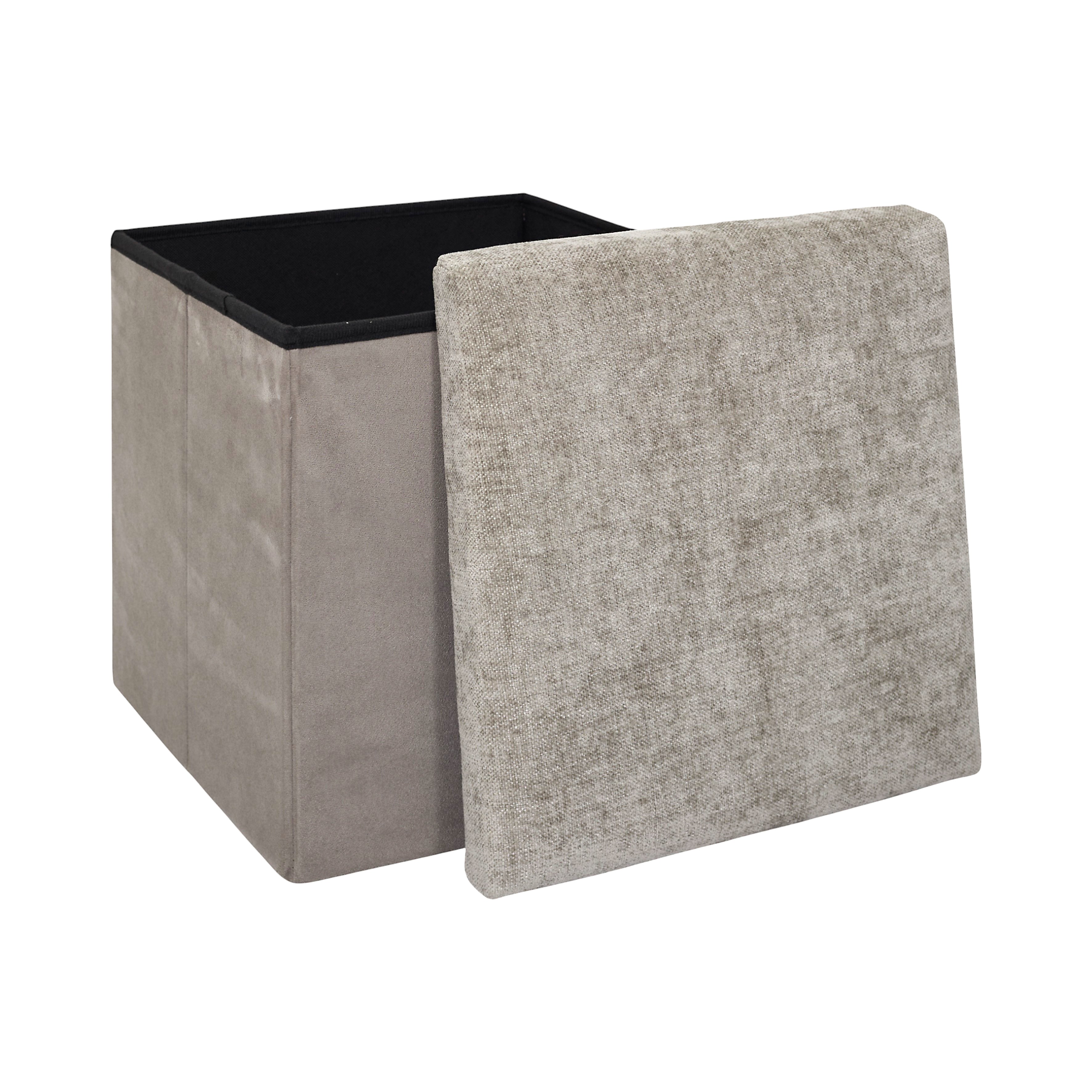 COFFRE POUF PLIABLE EMILIA TAUPE