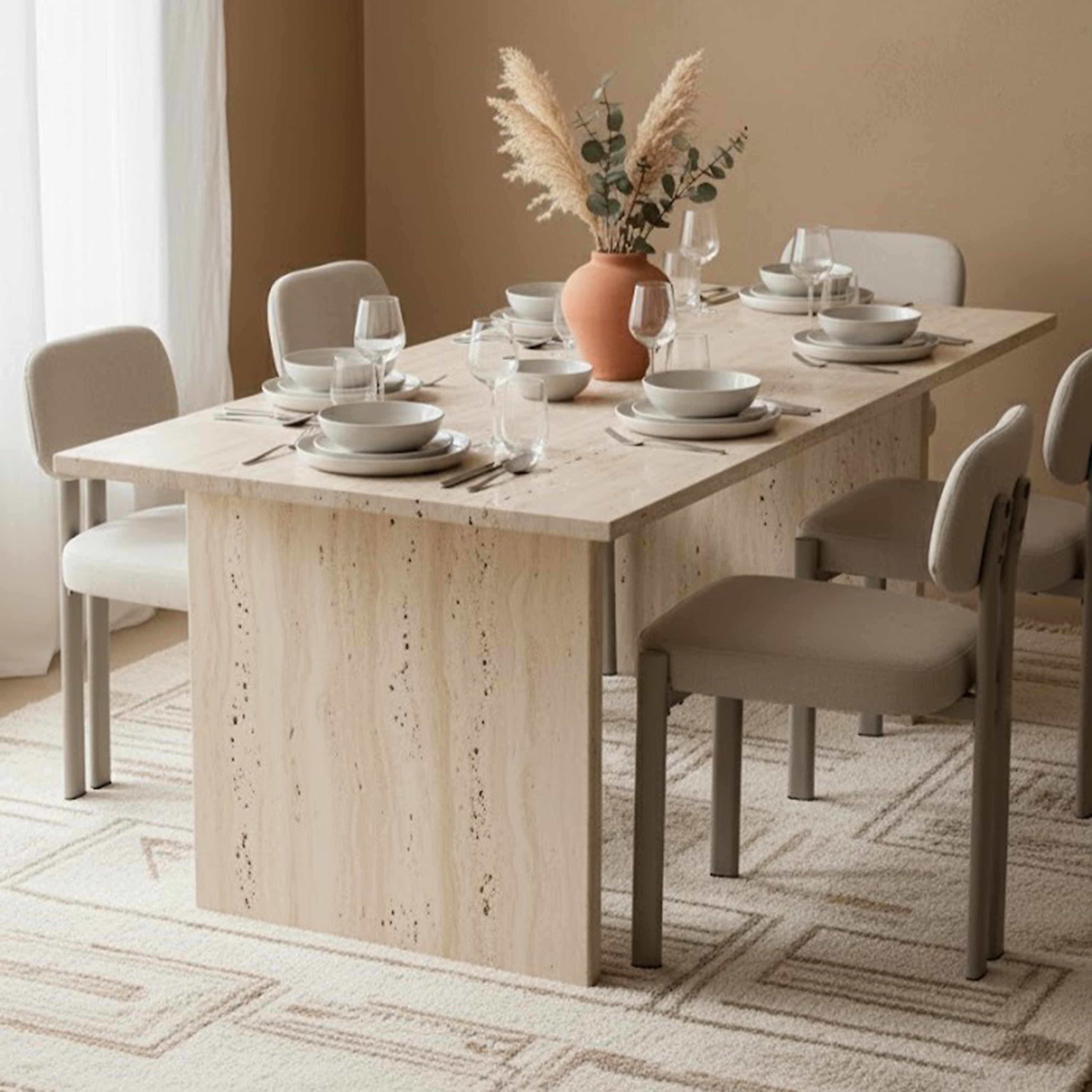 CHAISE DESIGN EMILIA BEIGE - LOT DE 2