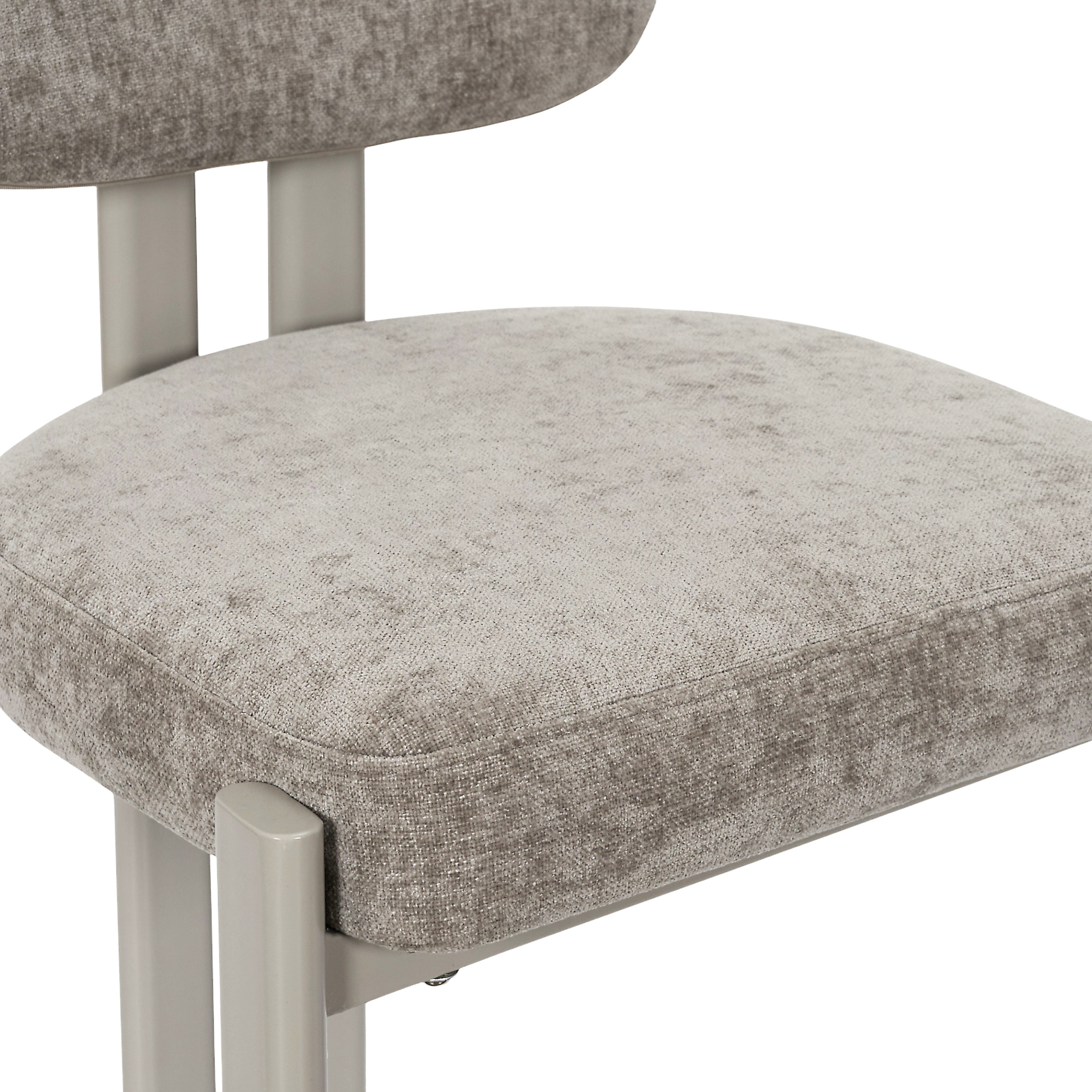 CHAISE DESIGN EMILIA TAUPE - LOT DE 2