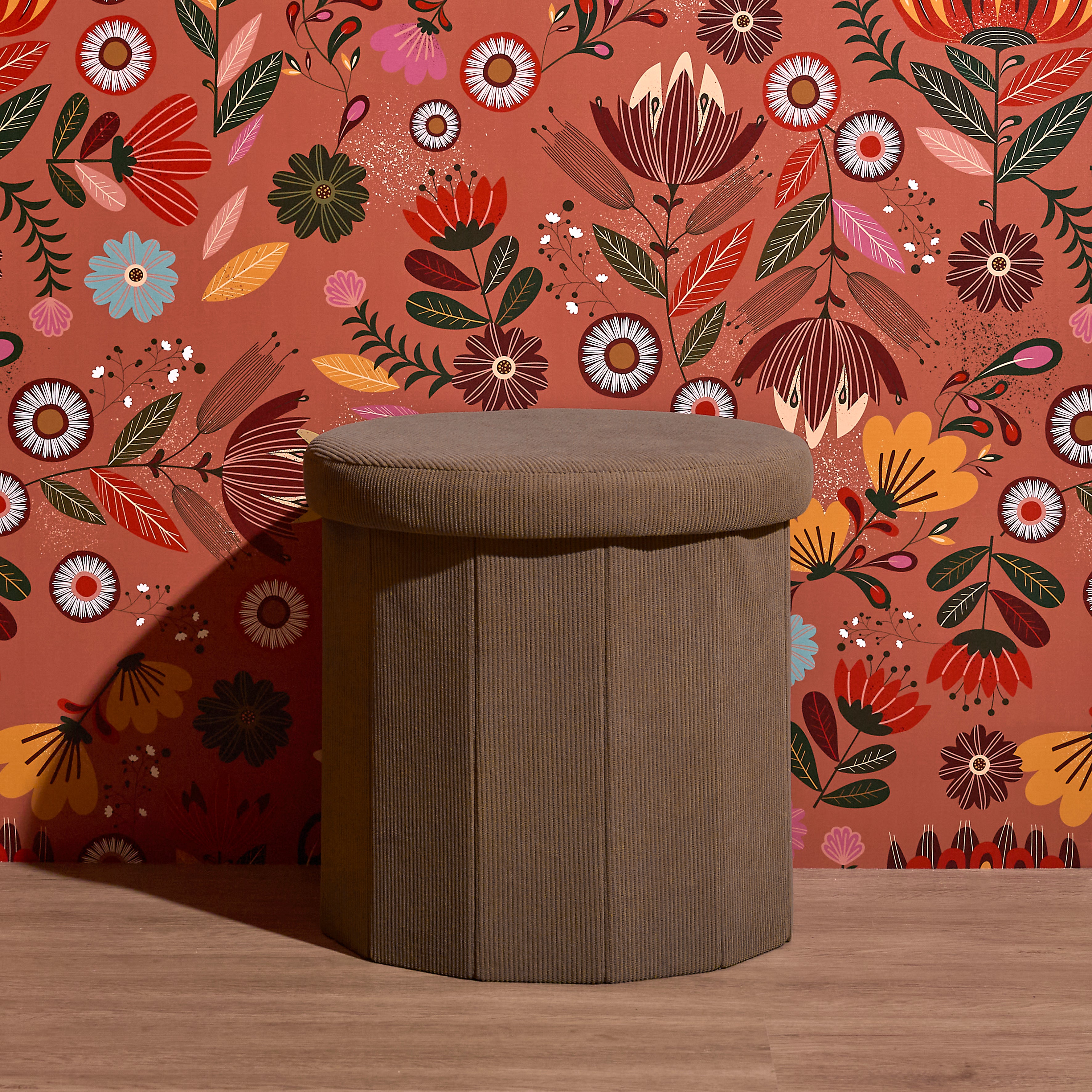 COFFRE POUF PLIABLE COTELE JULES TAUPE