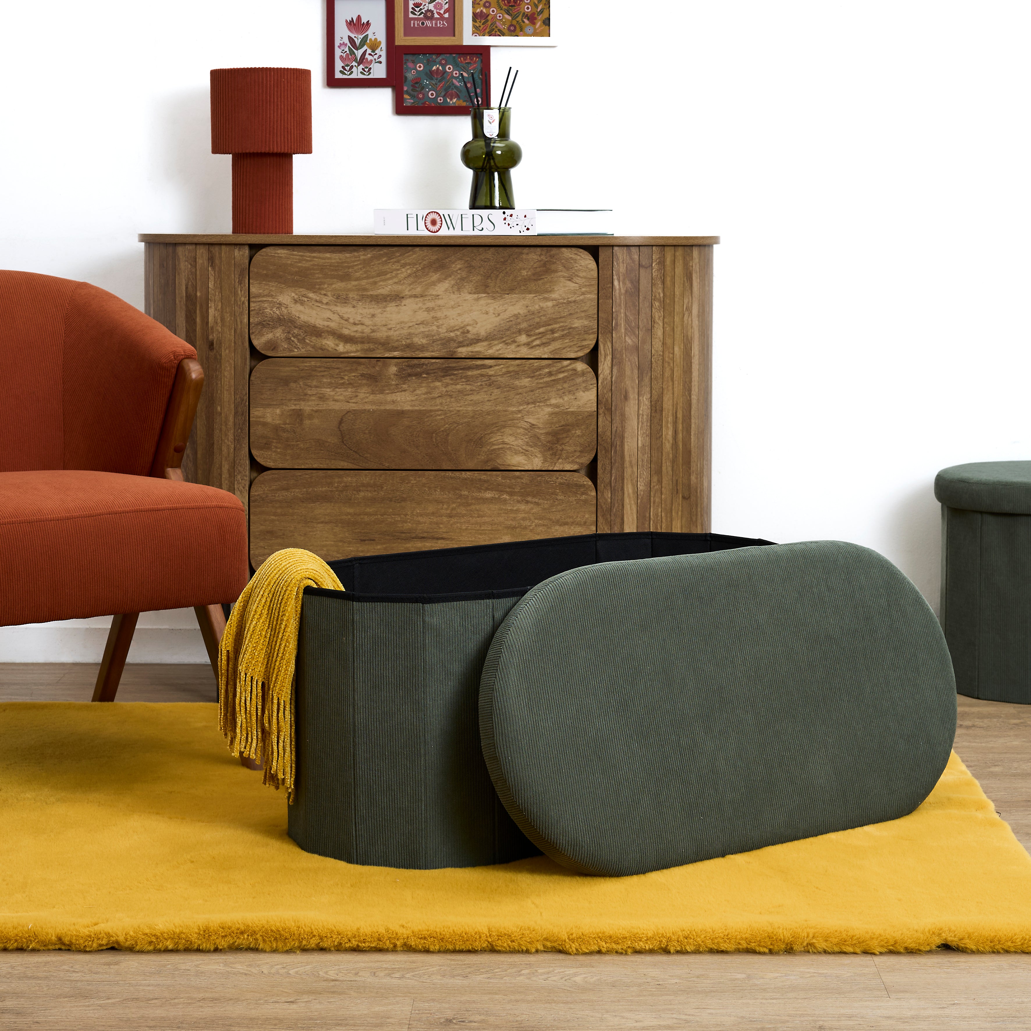 COFFRE BANC PLIABLE COTELE JULES VERT