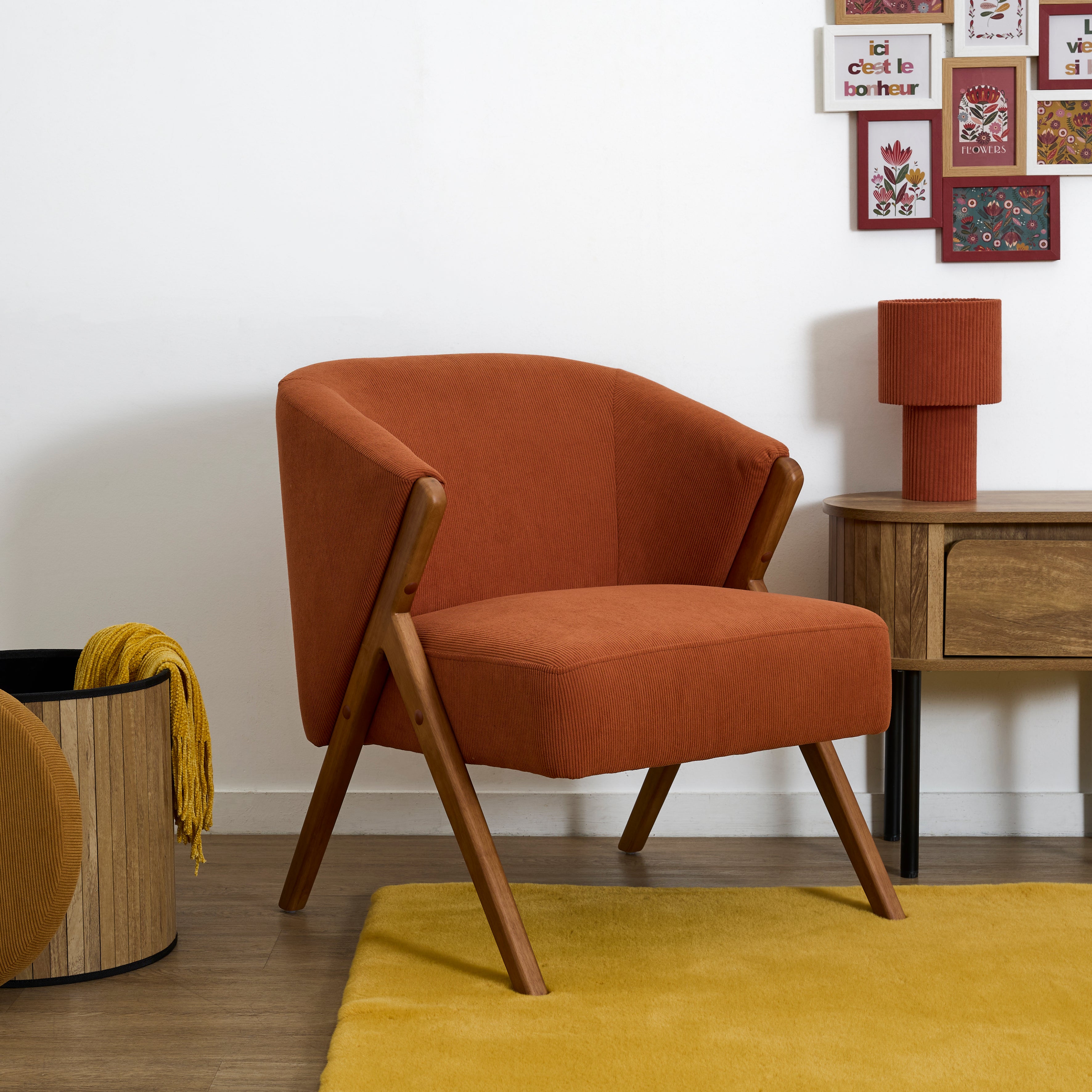 FAUTEUIL SALON COTELE JULES TERRACOTTA