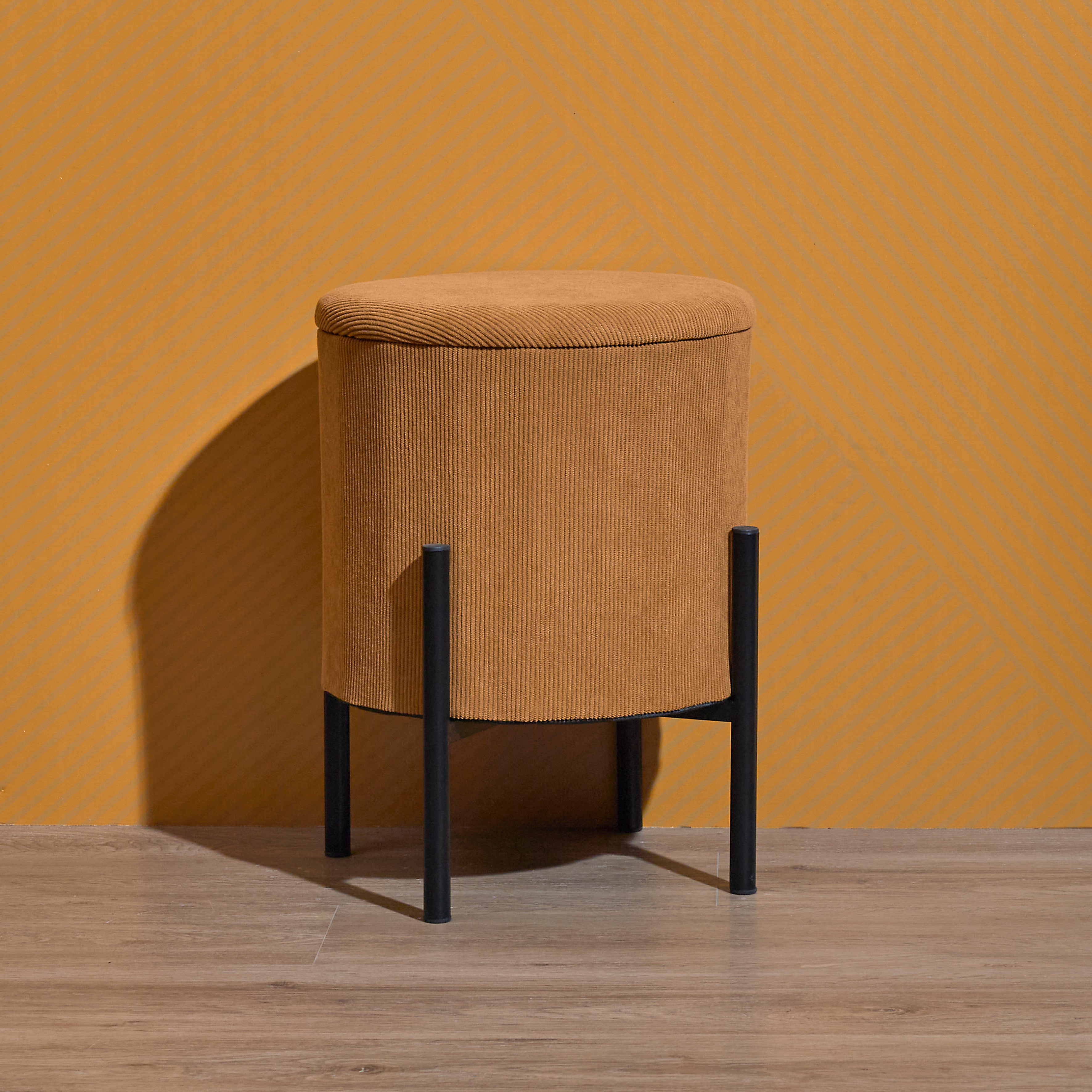 POUF RANGEMENT COTELE JULES JAUNE - LOT DE 4