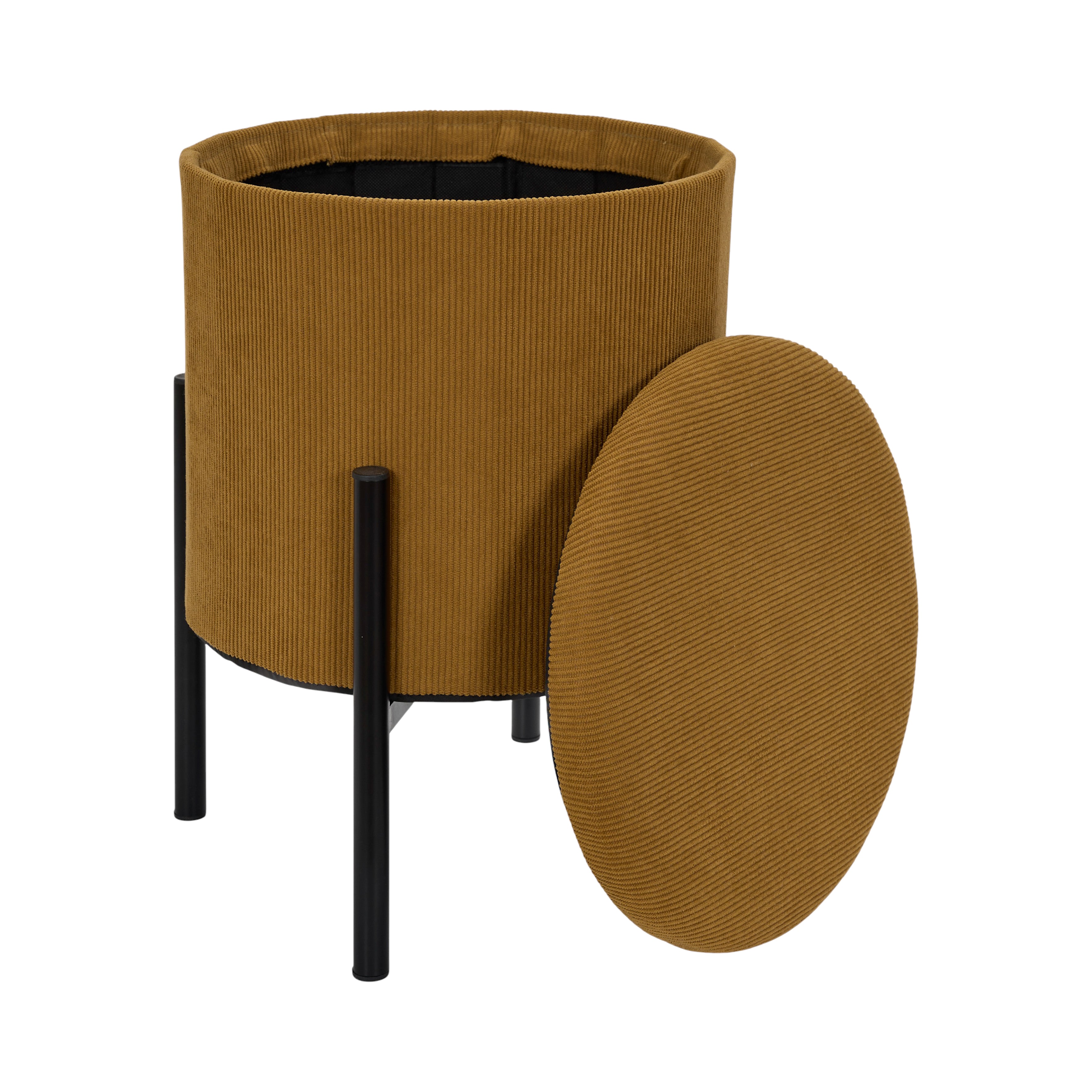 POUF RANGEMENT COTELE JULES JAUNE - LOT DE 4