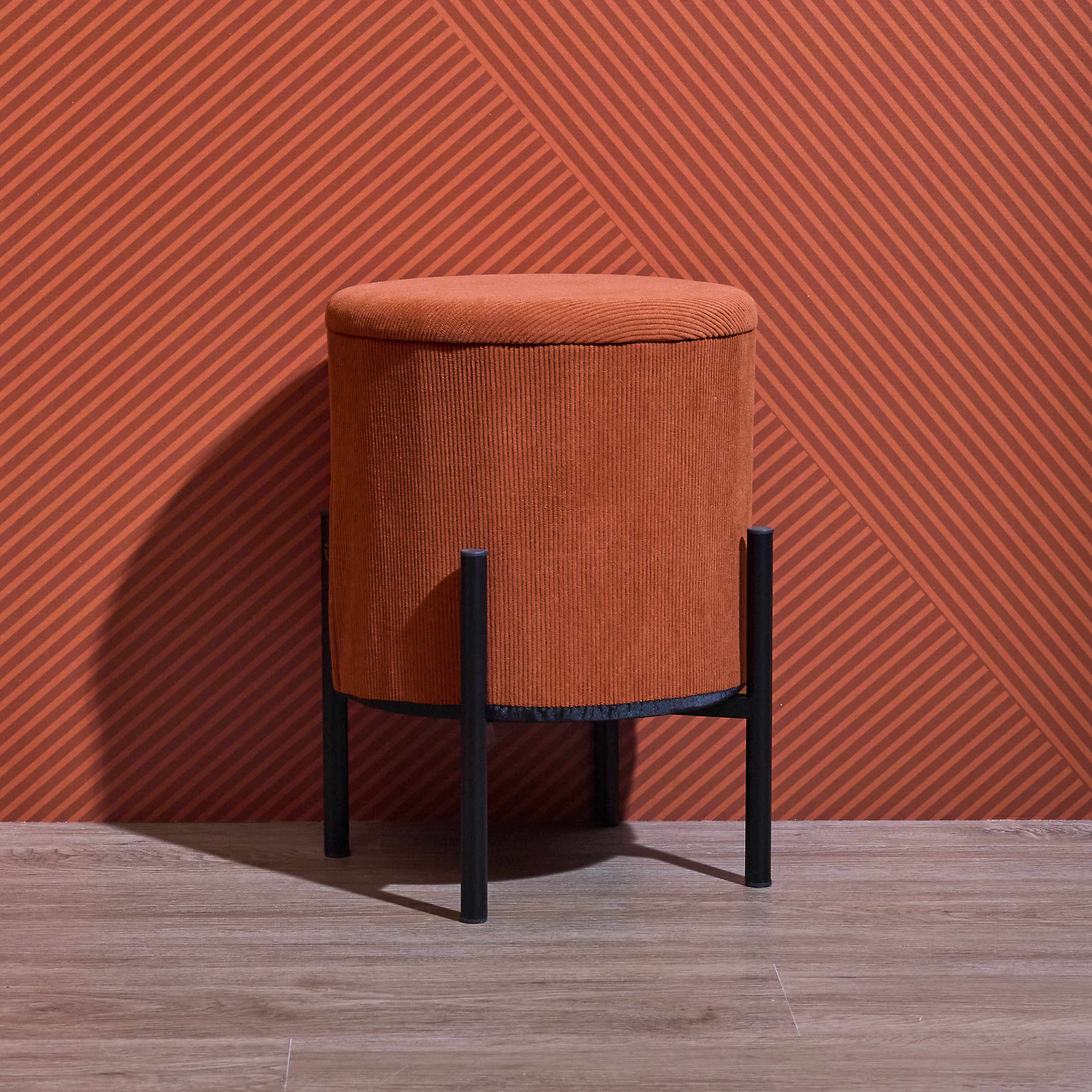 POUF RANGEMENT COTELE JULES TERRACOTTA - LOT DE 4