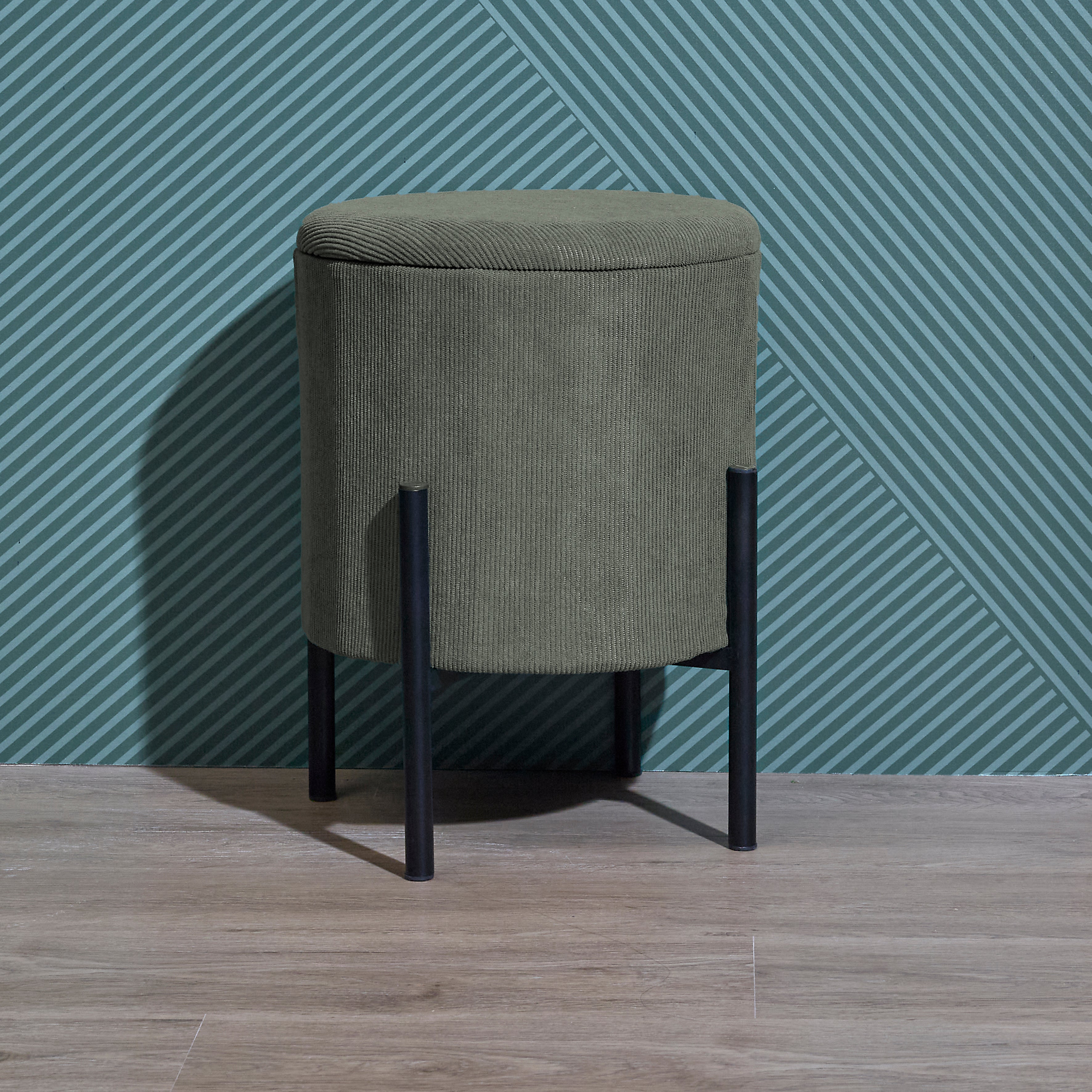 POUF RANGEMENT COTELE JULES VERT - LOT DE 4