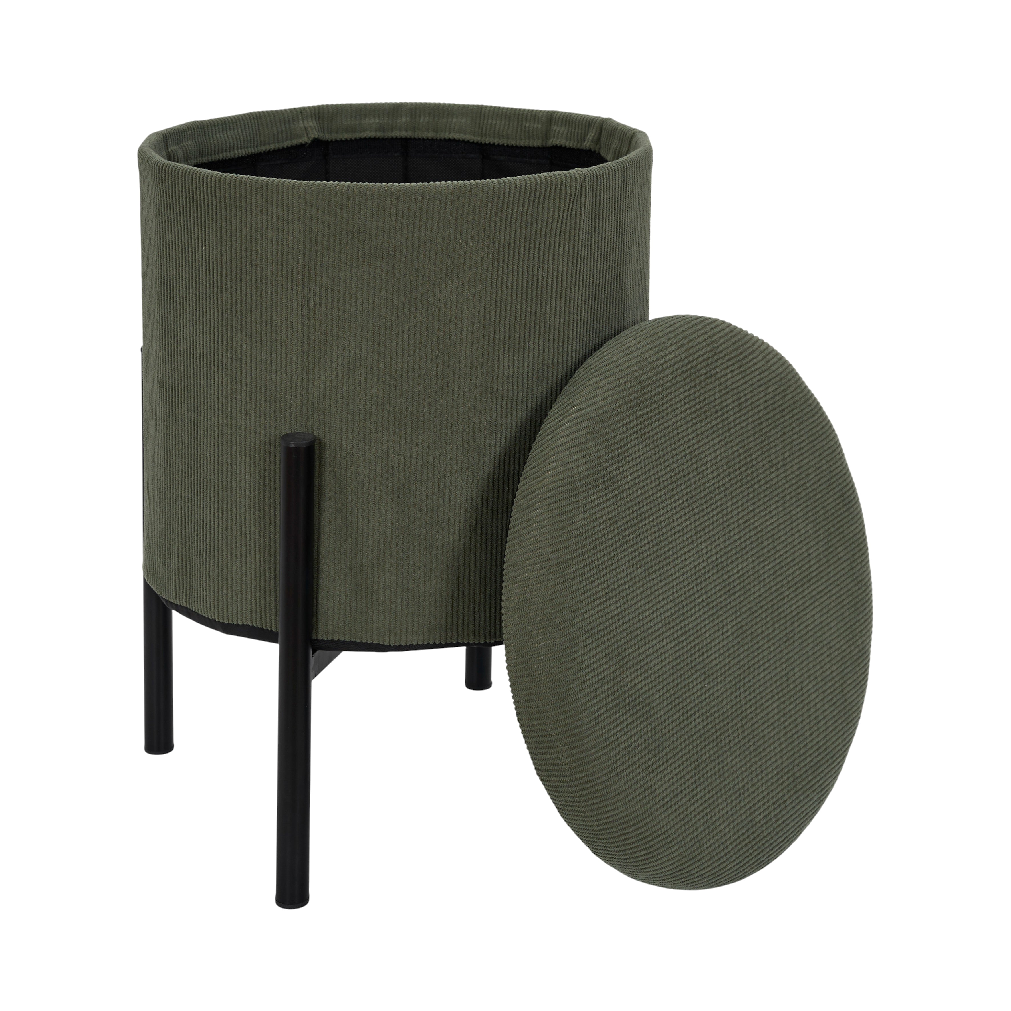 POUF RANGEMENT COTELE JULES VERT - LOT DE 4